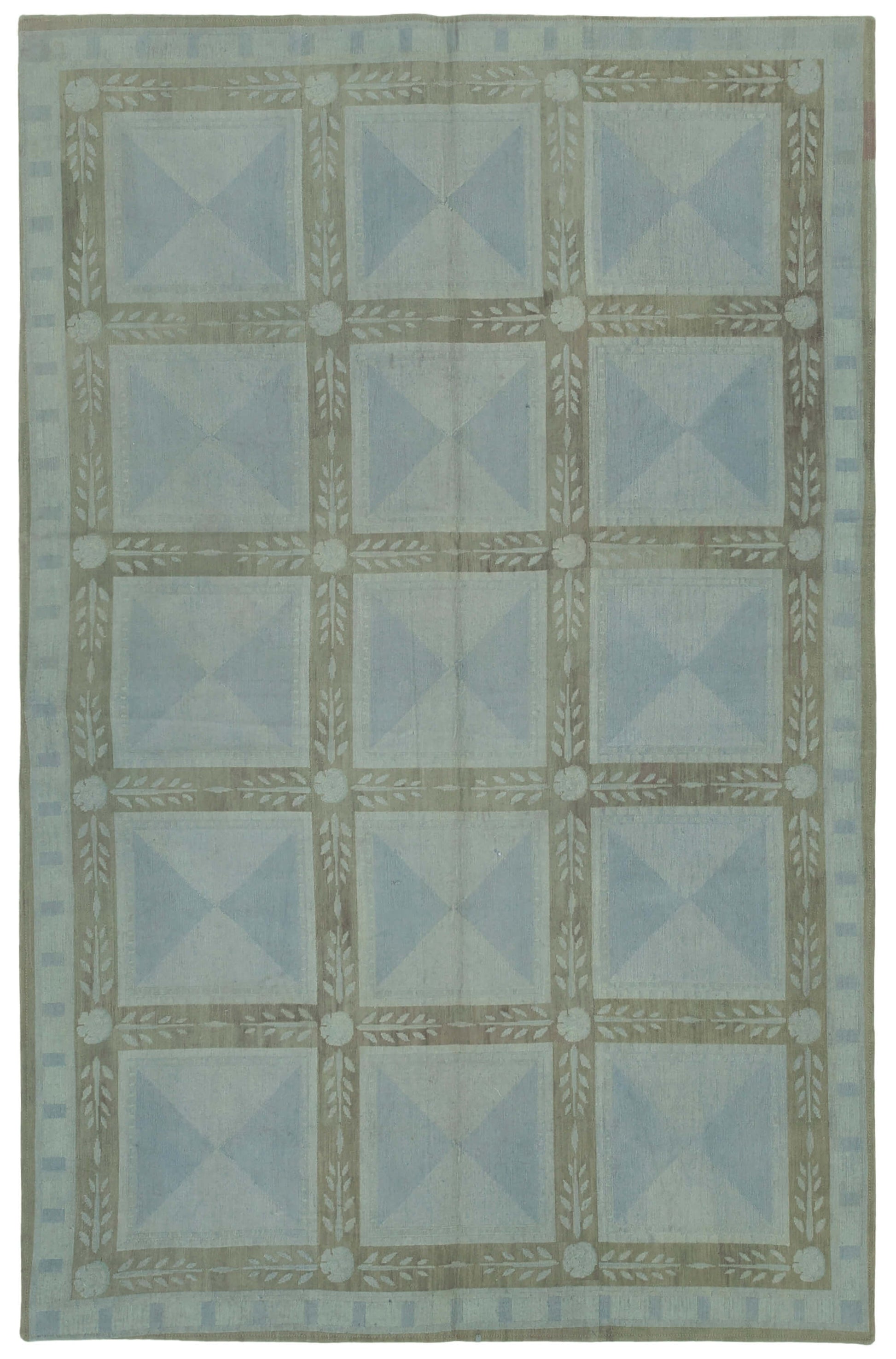 6x9 Grey Needlepoint Kilim Rug - 39538