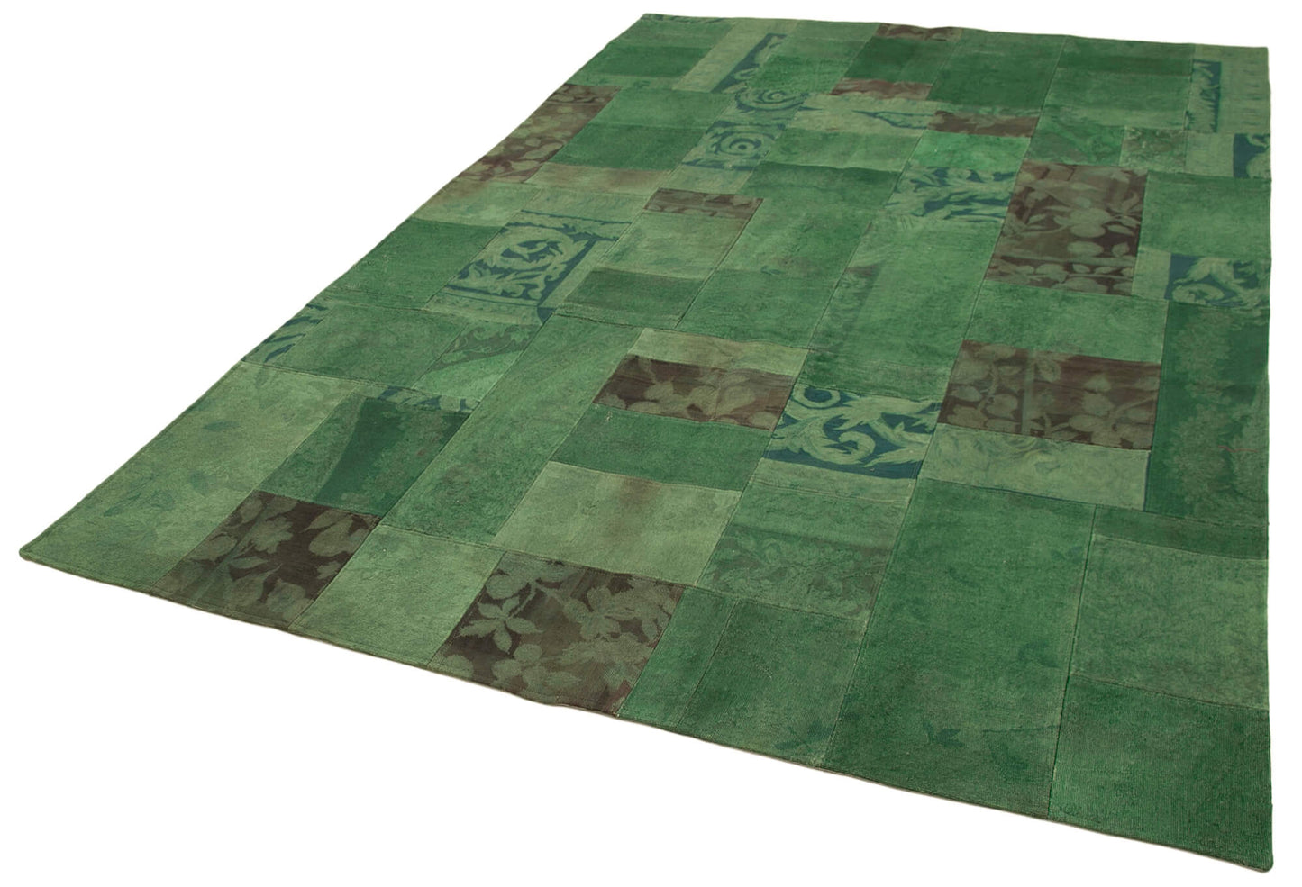 7x10 Green Needlepoint Kilim Rug - 39557