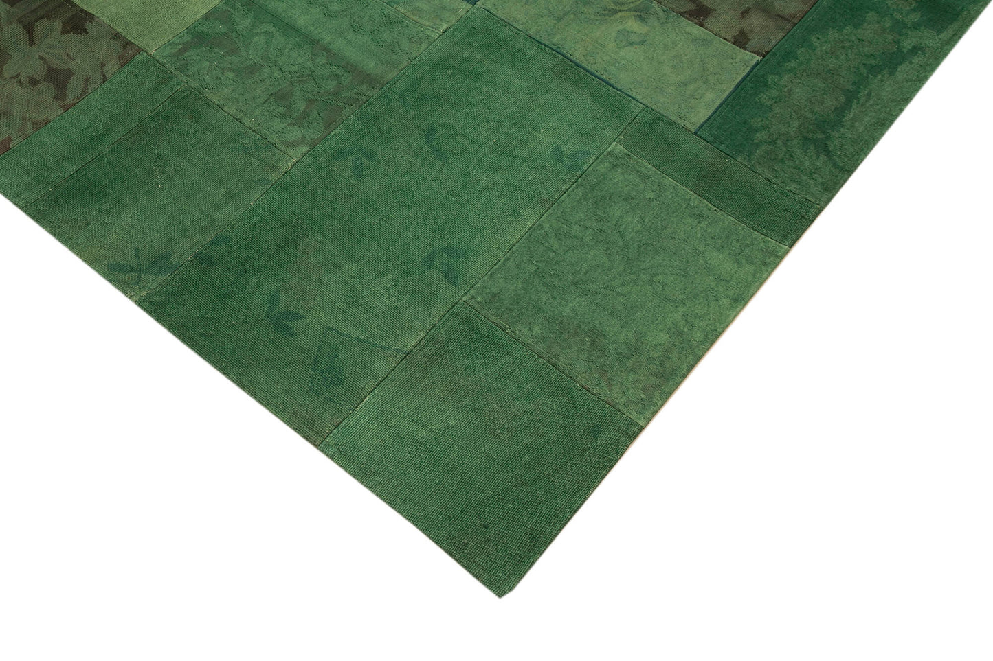 7x10 Green Needlepoint Kilim Rug - 39557