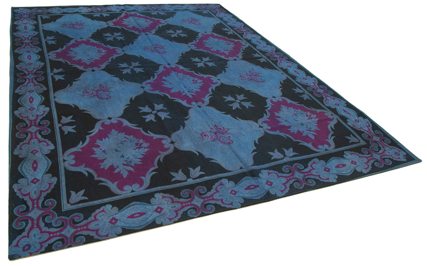 8x11 Blue Needlepoint Kilim Rug - 39595