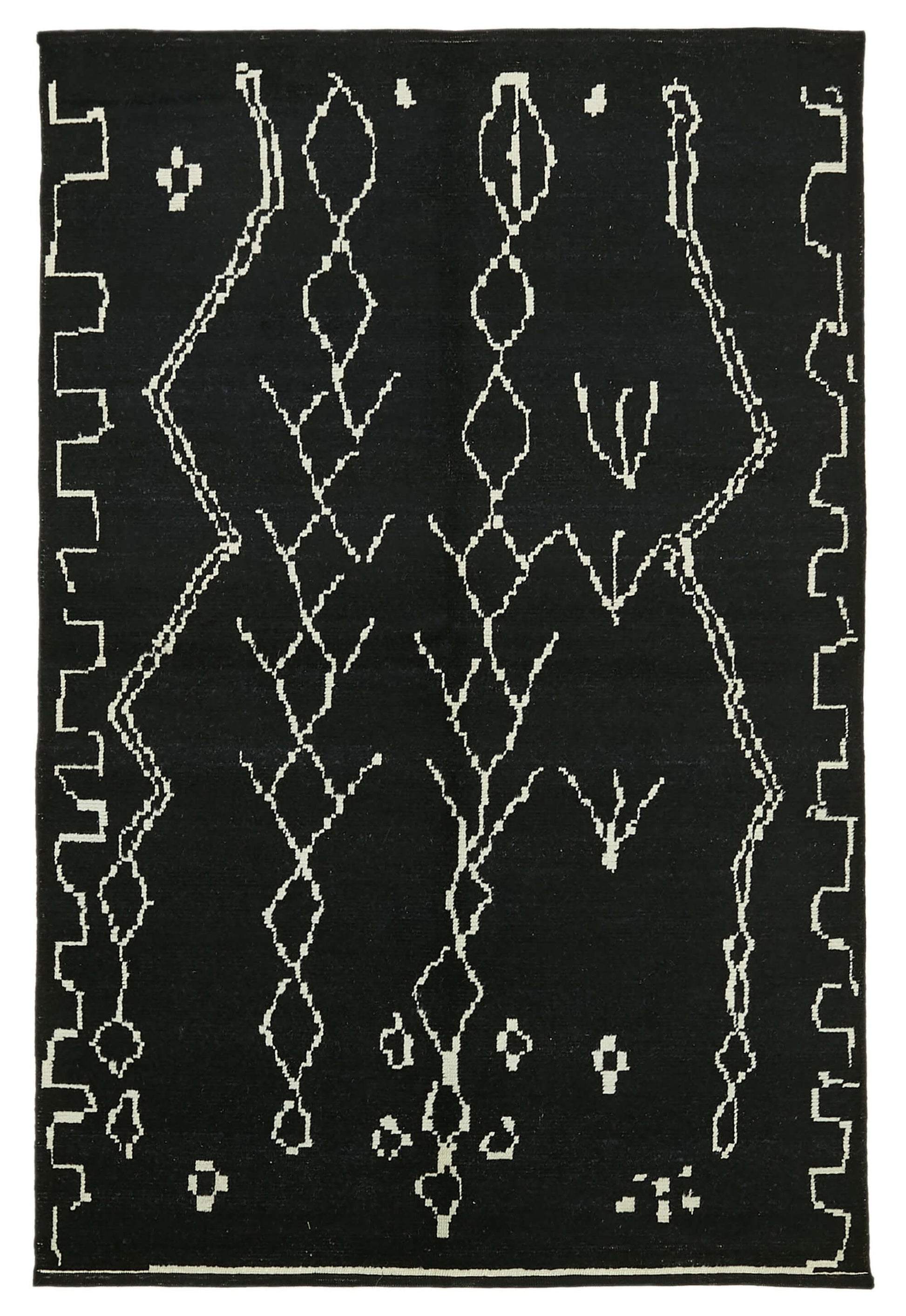 6x9 Black Moroccan Rug - 39712