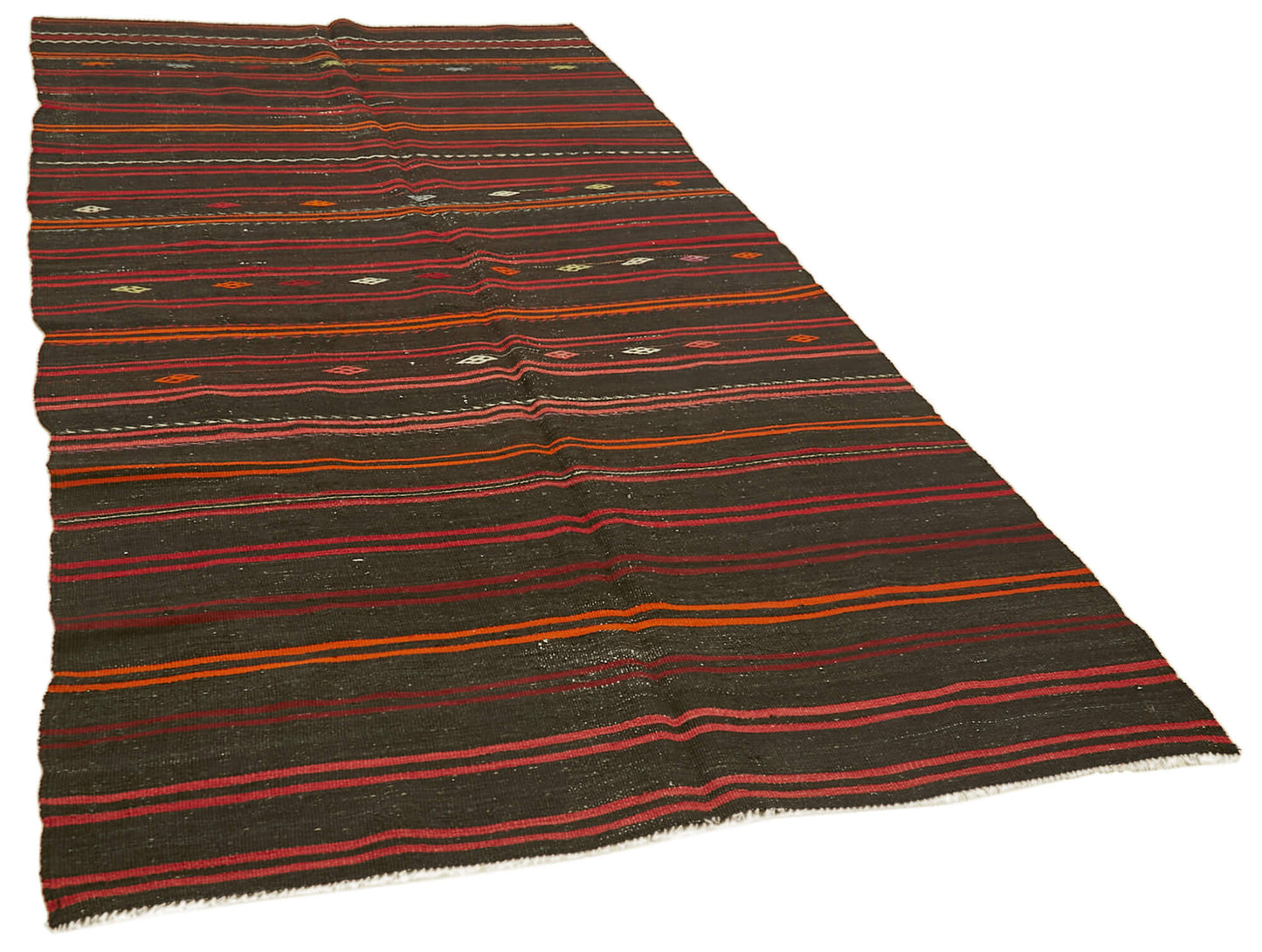 5x12 Black Vintage Turkish Kilim Rug - 39918