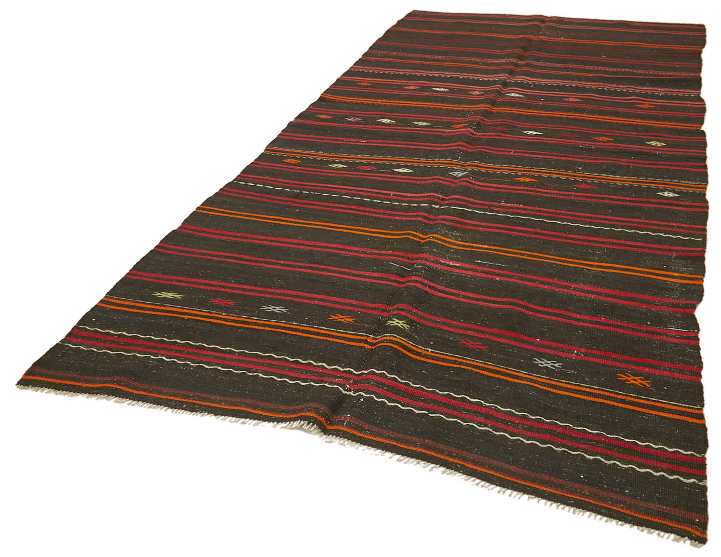 5x12 Black Vintage Turkish Kilim Rug - 39918