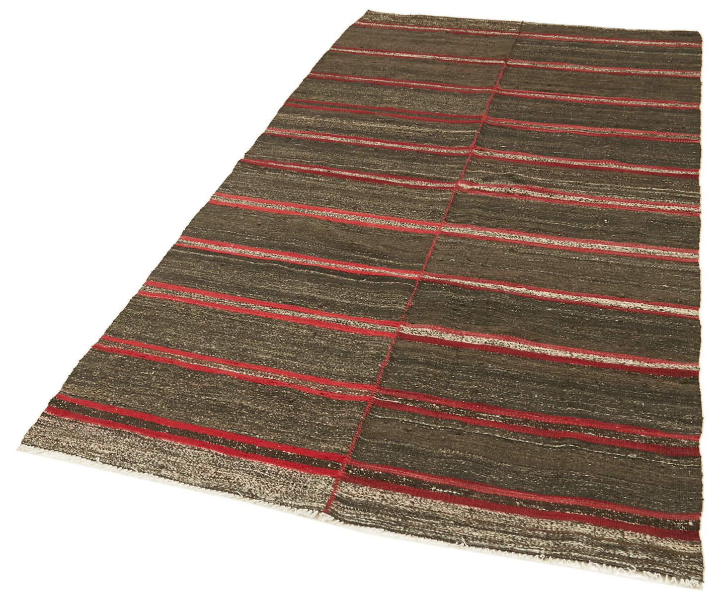 4x8 Brown Vintage Turkish Kilim Rug - 39922