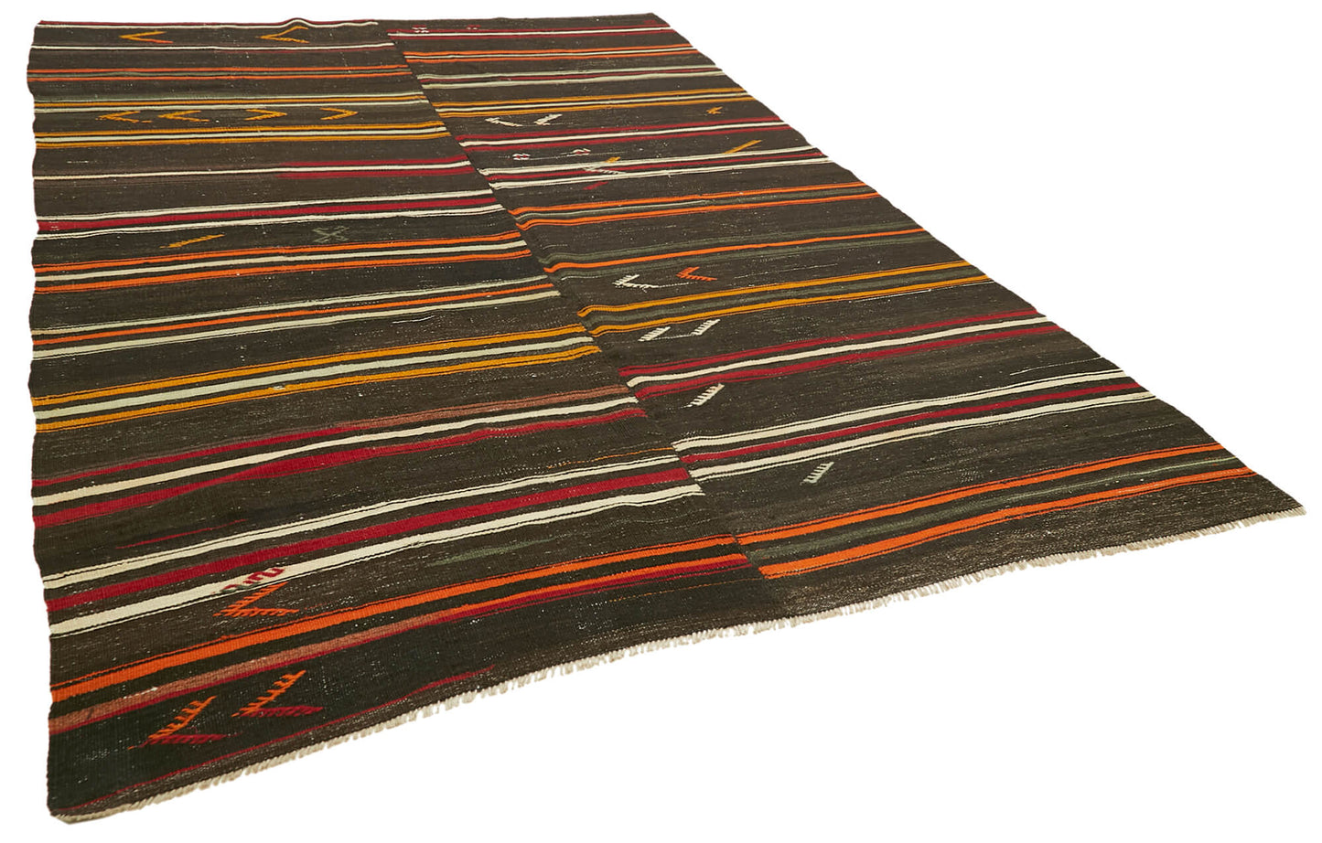 8x11 Brown Vintage Turkish Kilim Rug - 39929