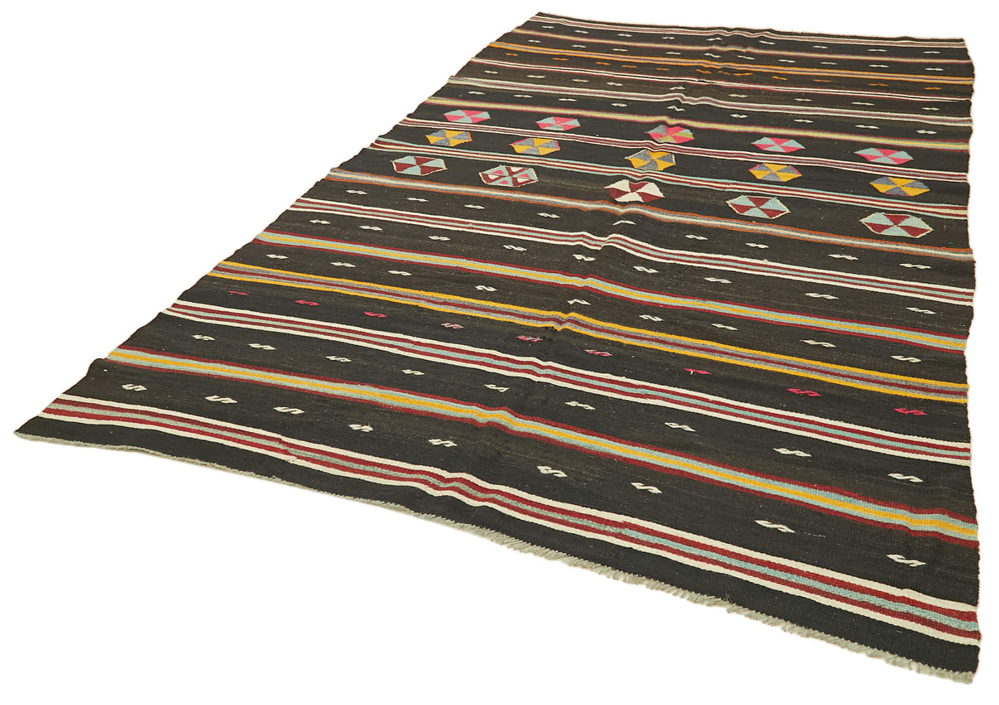 6x11 Brown Vintage Turkish Kilim Rug - 39931