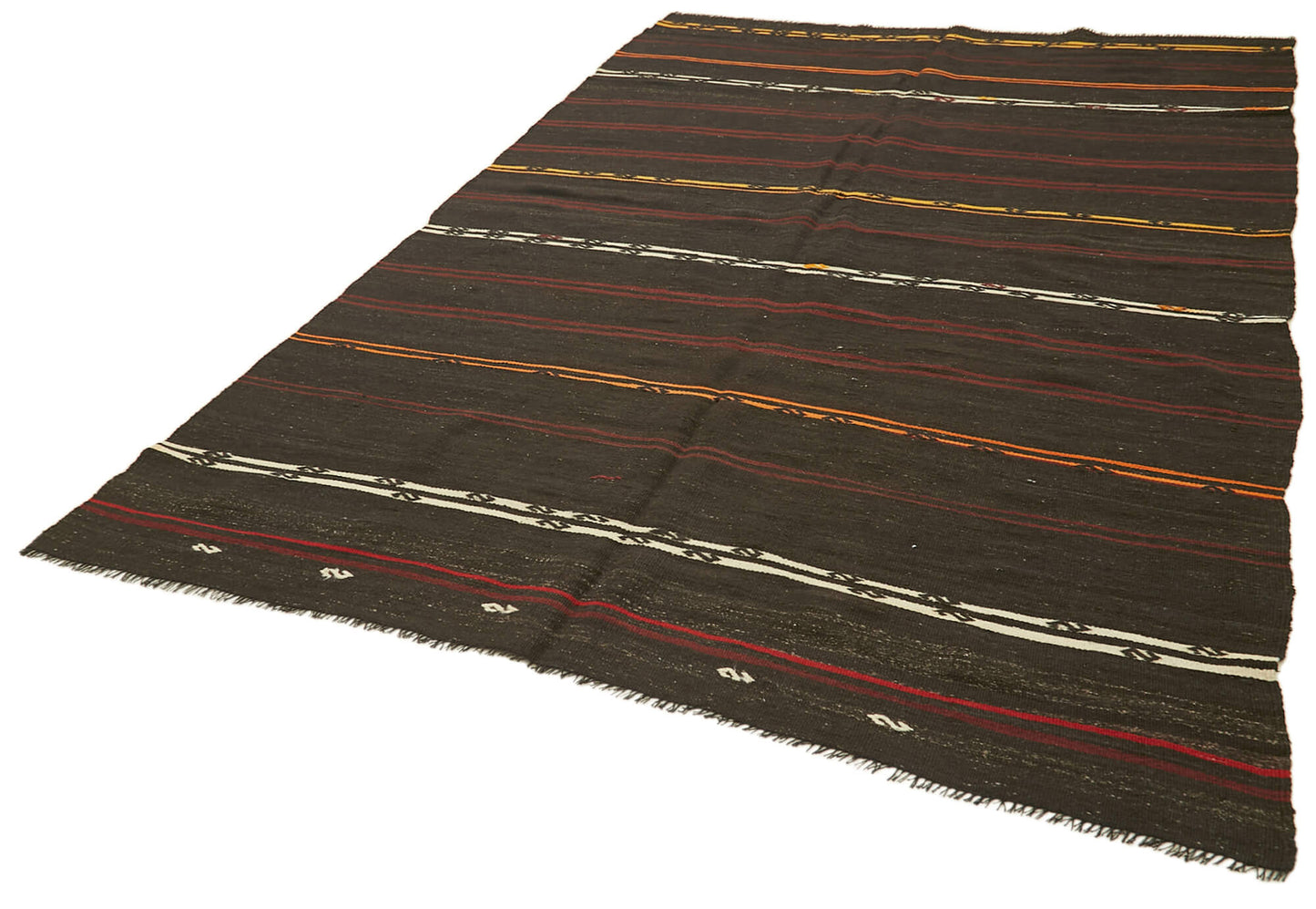 7x10 Brown Vintage Turkish Kilim Rug - 39934