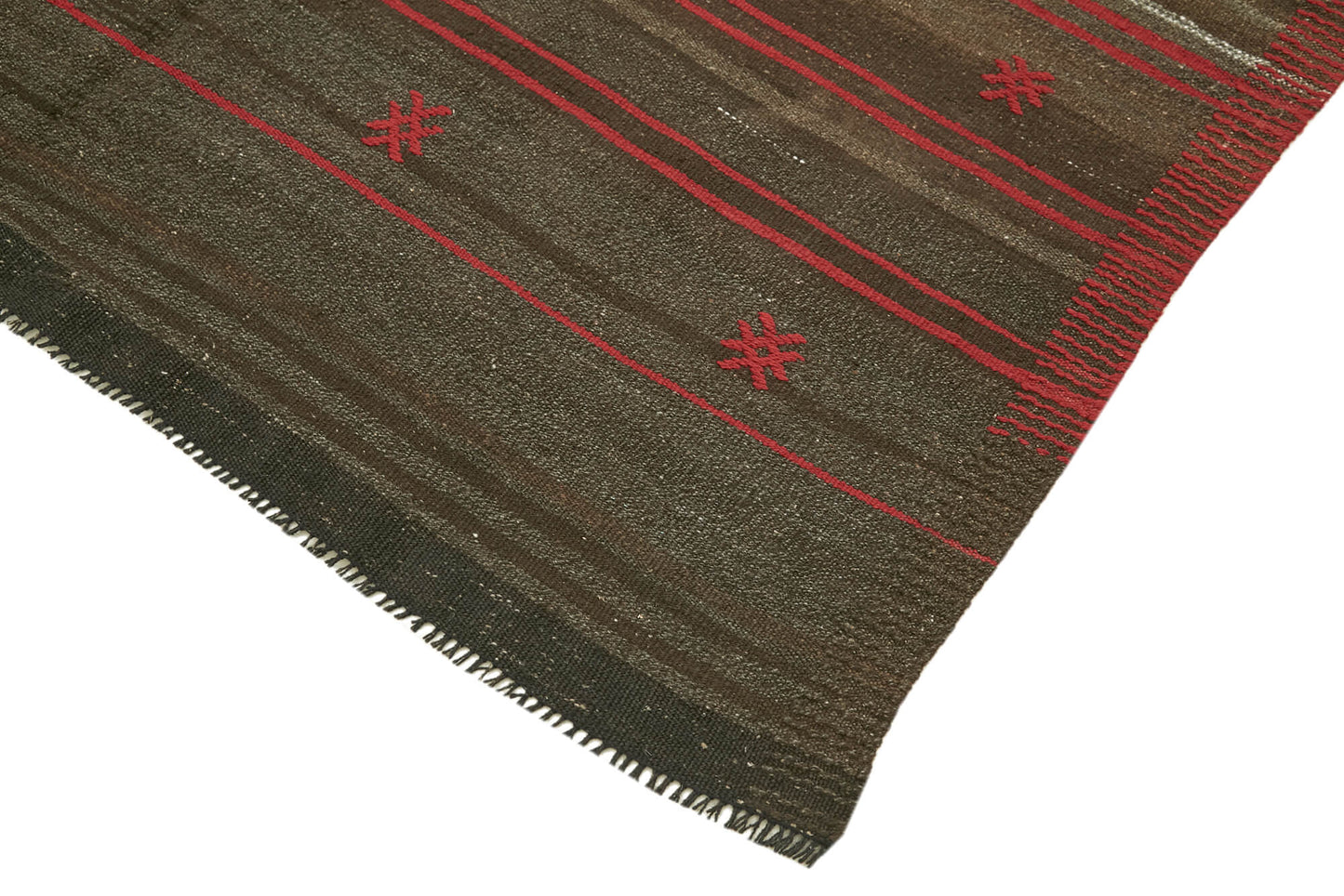 6x8 Brown Vintage Turkish Kilim Rug - 39938