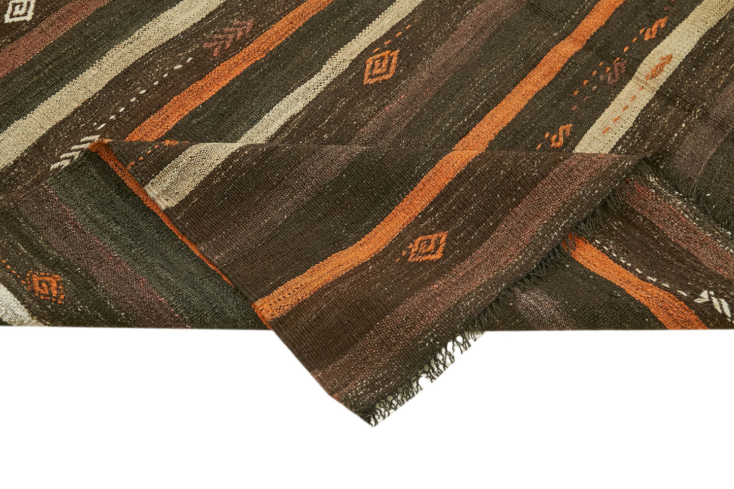 7x10 Brown Vintage Turkish Kilim Rug - 39939