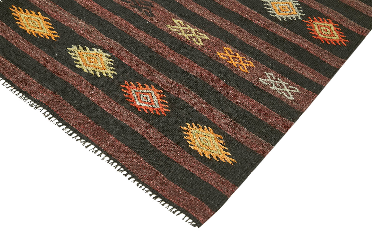 7x10 Brown Vintage Turkish Kilim Rug - 39940