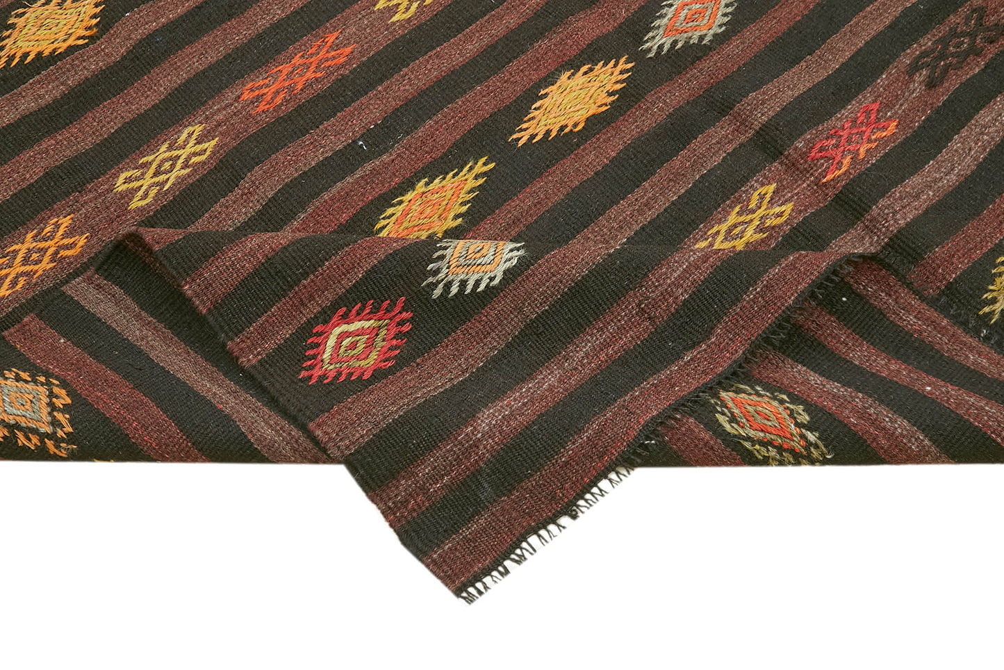 7x10 Brown Vintage Turkish Kilim Rug - 39940