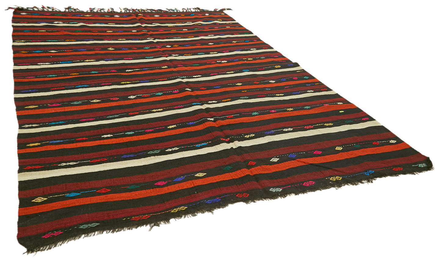 8x11 Brown Vintage Turkish Kilim Rug - 39941