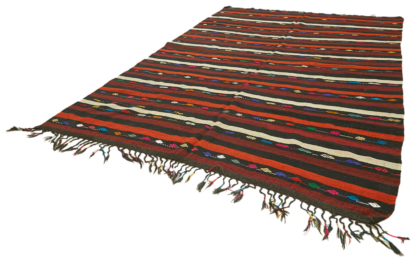 8x11 Brown Vintage Turkish Kilim Rug - 39941