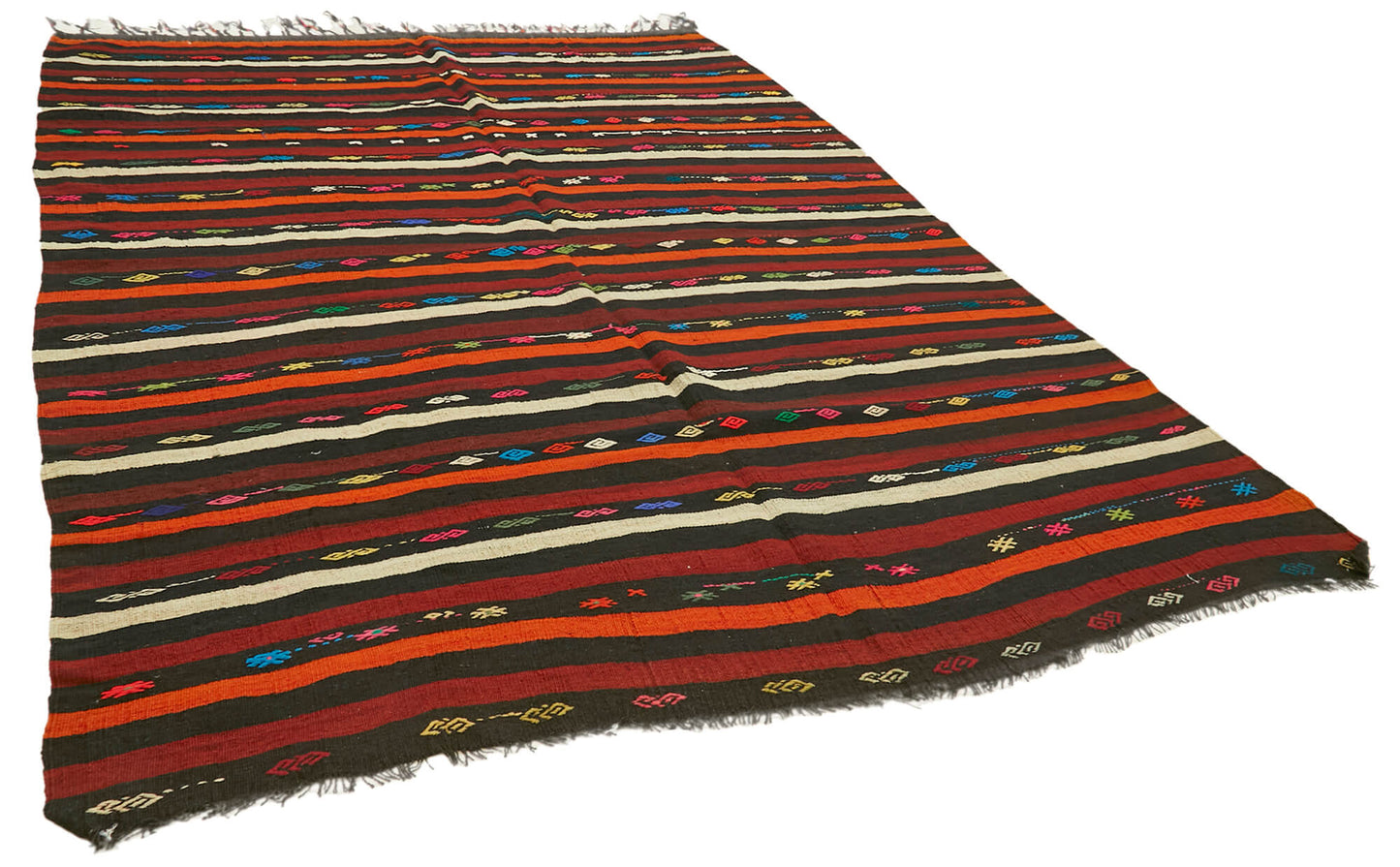 8x11 Brown Vintage Turkish Kilim Rug - 39944