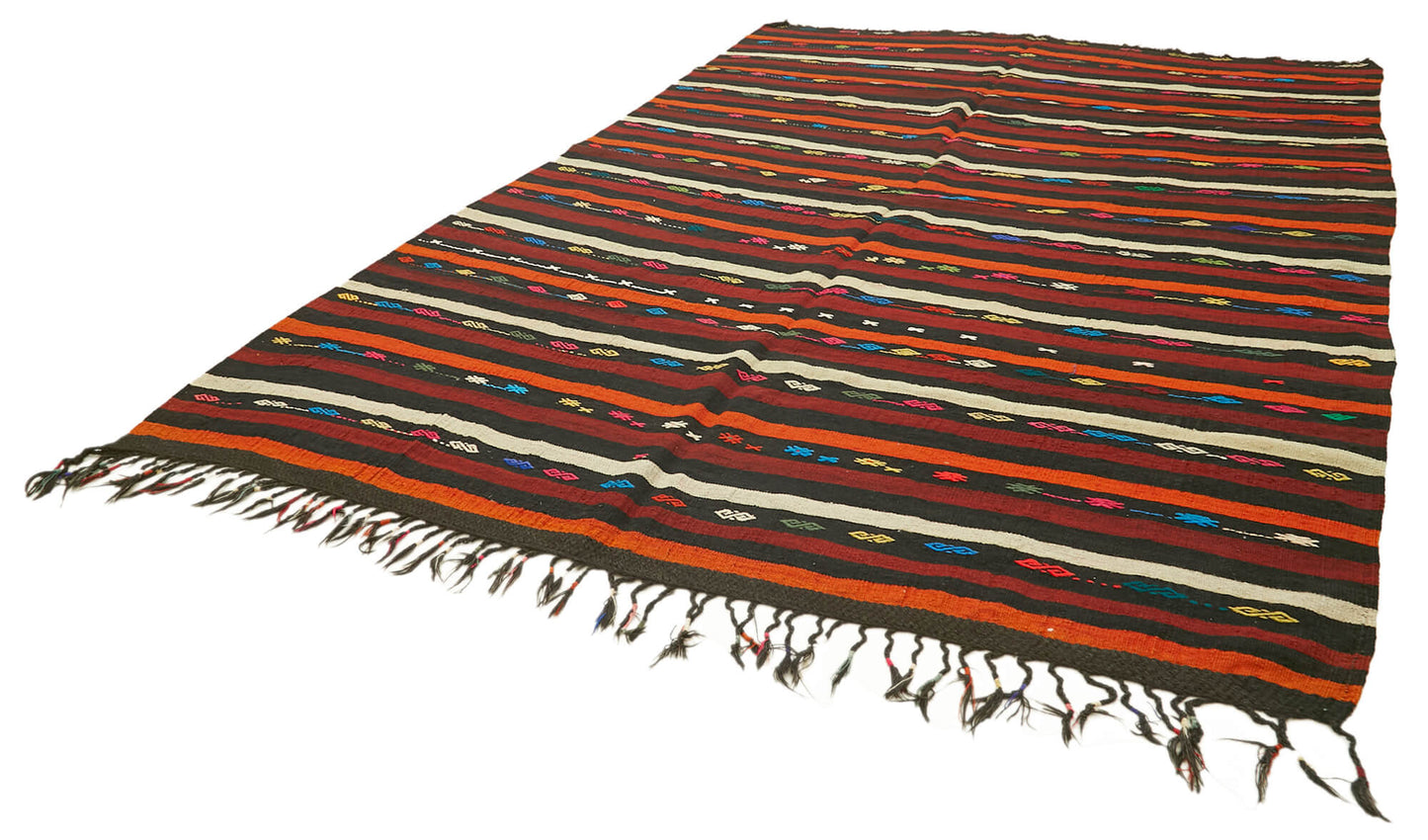 8x11 Brown Vintage Turkish Kilim Rug - 39944