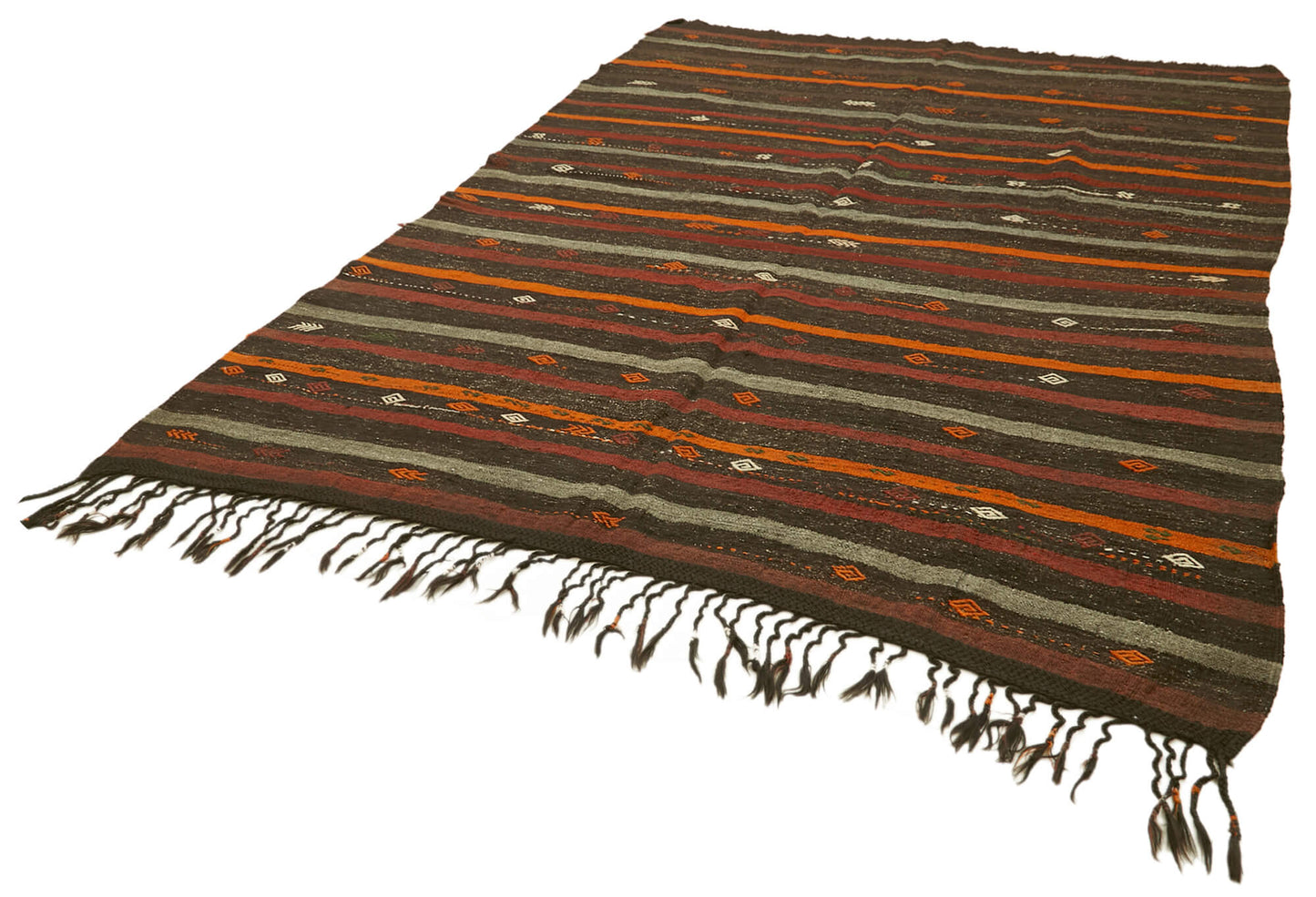 7x10 Brown Vintage Turkish Kilim Rug - 39947