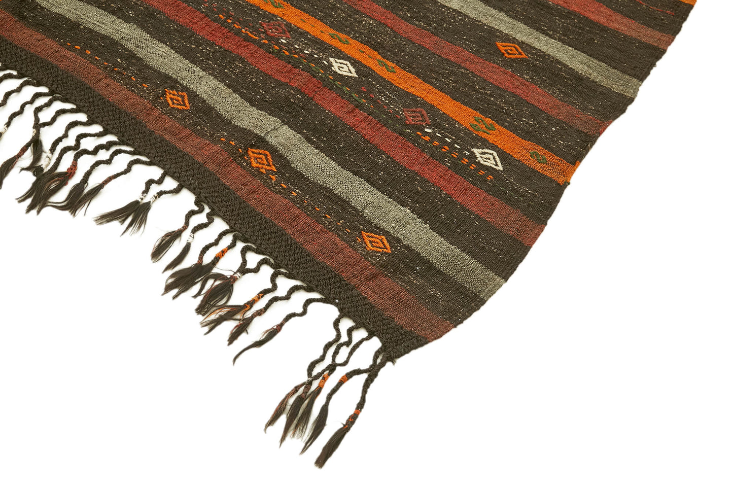 7x10 Brown Vintage Turkish Kilim Rug - 39947