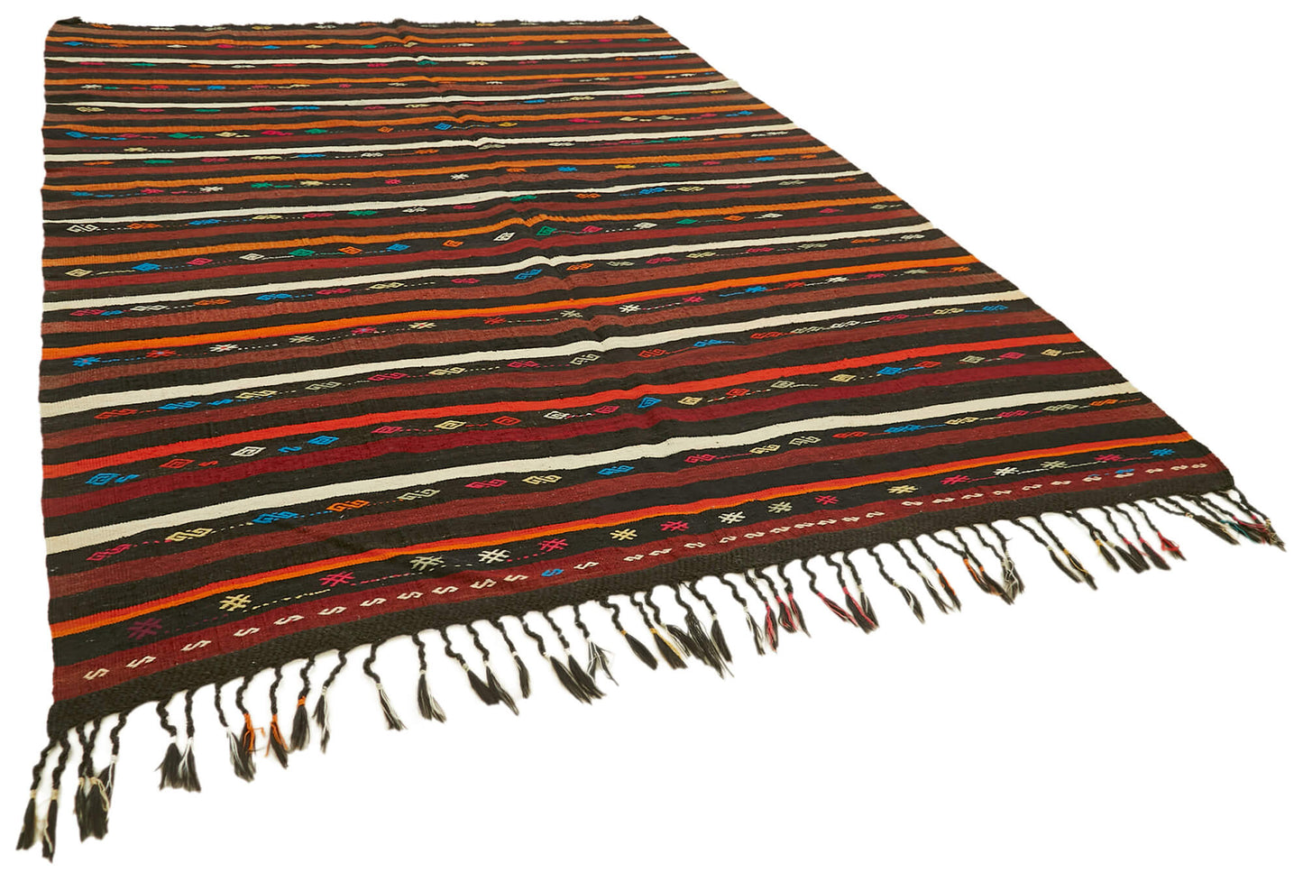 8x11 Brown Vintage Turkish Kilim Rug - 39948