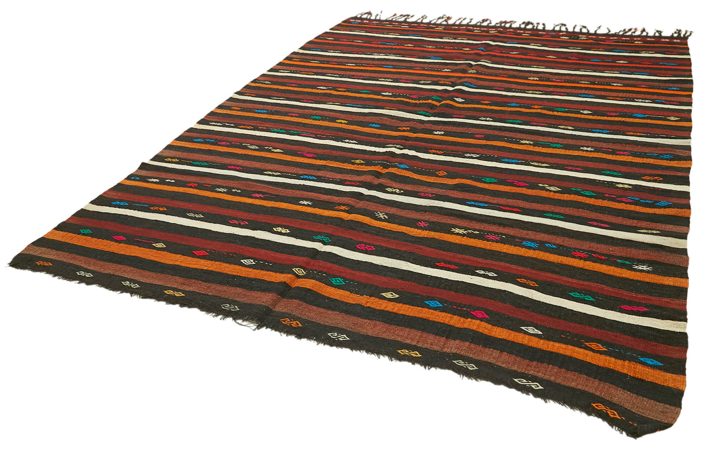 8x11 Brown Vintage Turkish Kilim Rug - 39948