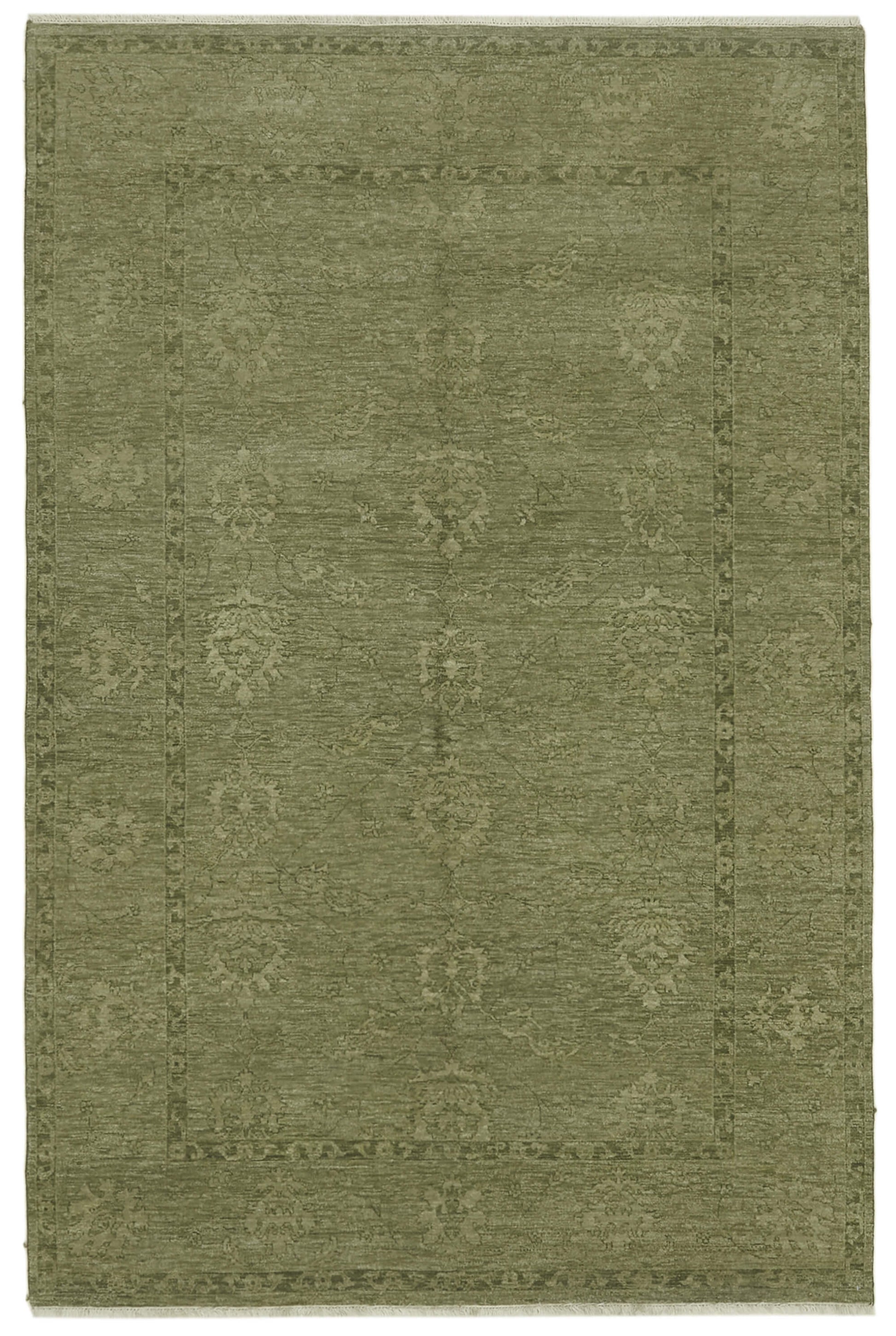 6x9 Green Oushak Rug - 41086