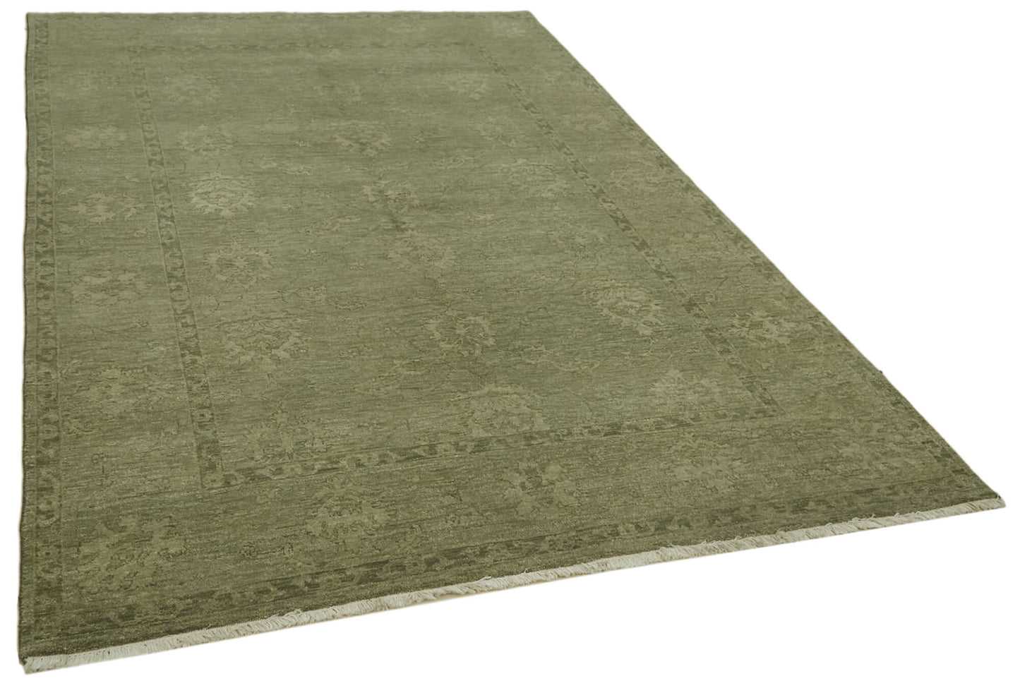 6x9 Green Oushak Rug - 41086