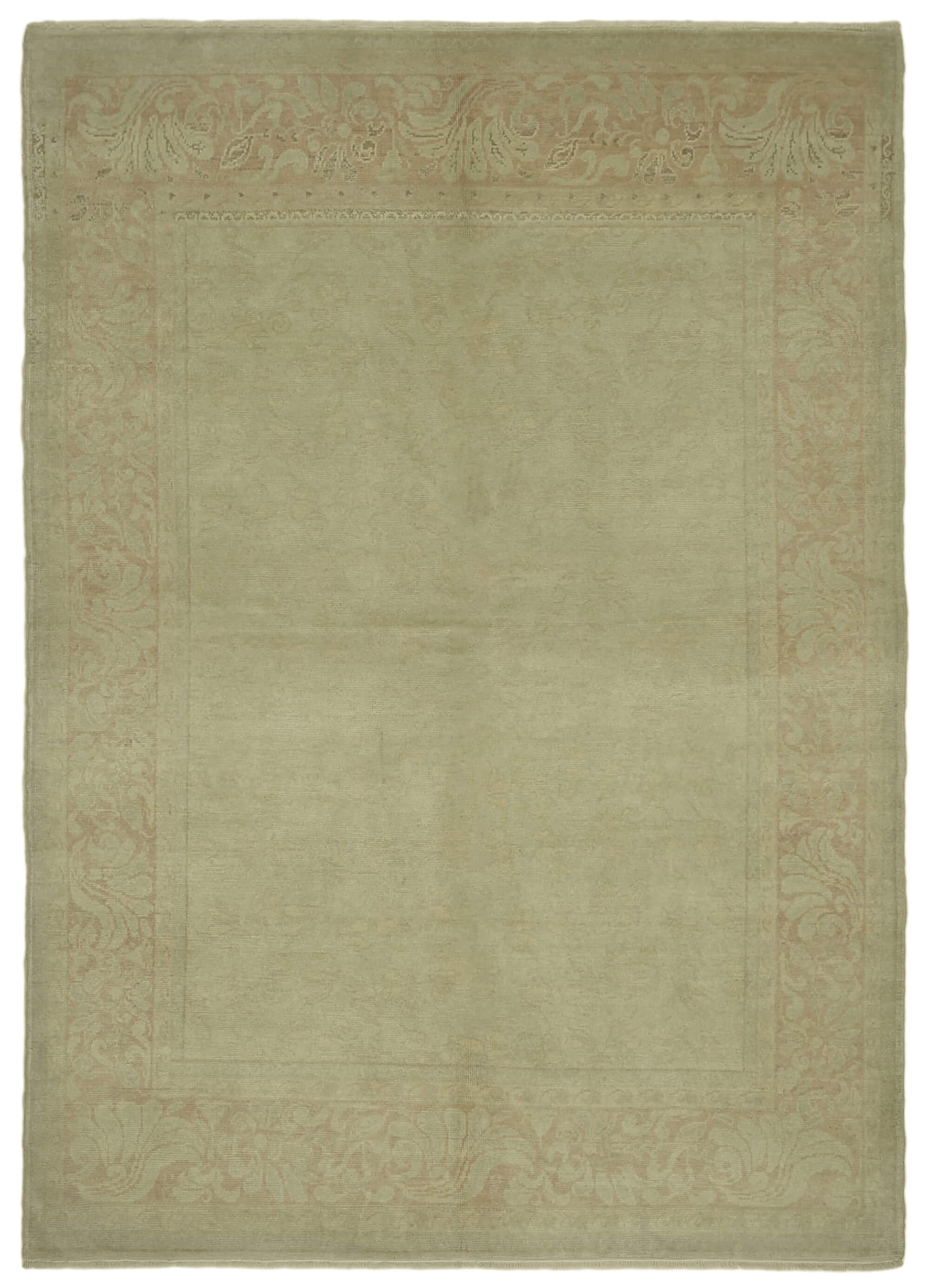 7x9 Beige Oushak Rug - 41096