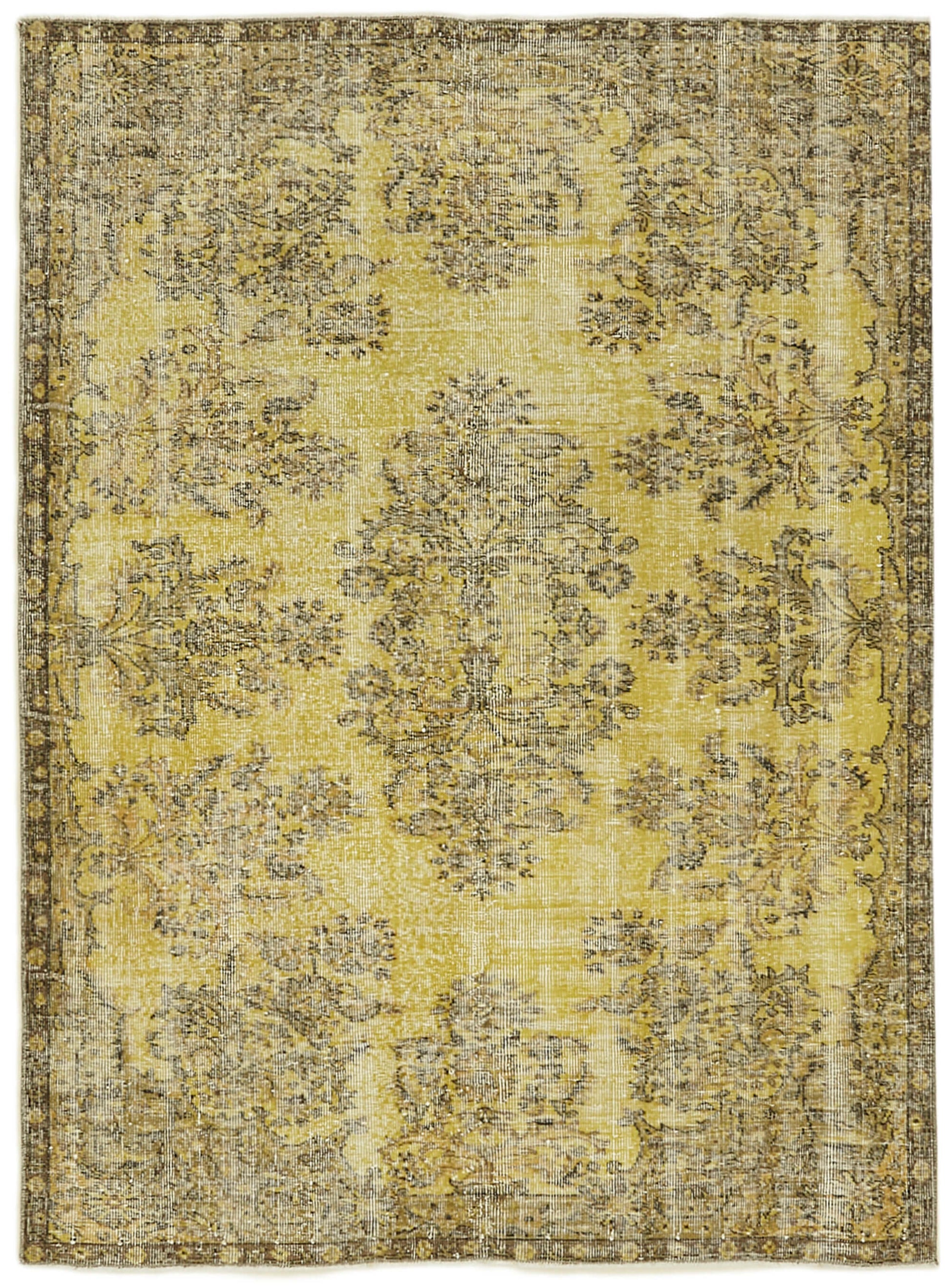 5x7 Yellow Overdyed Rug - 41176