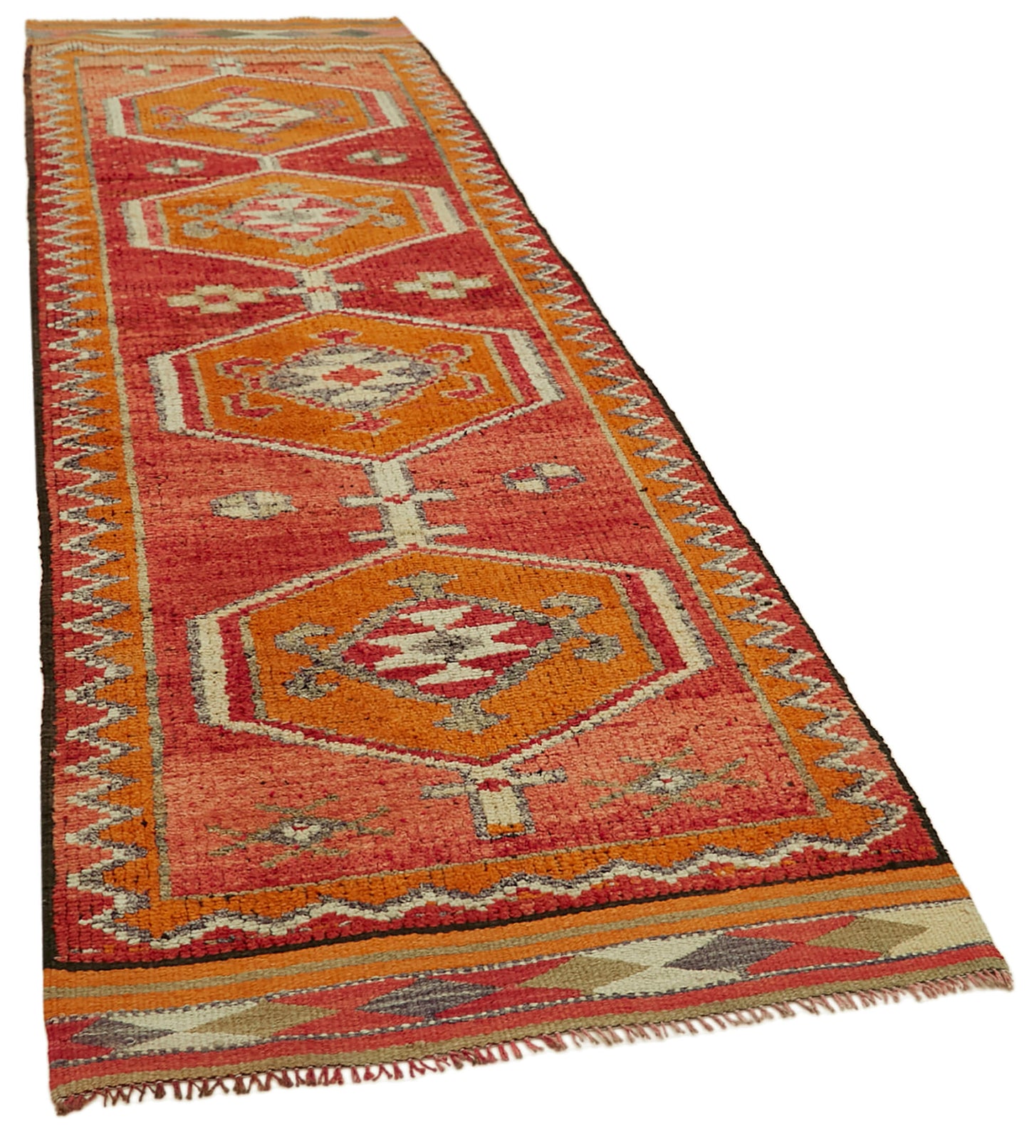 3x11 Orange Boho Runner Rugs - 41306