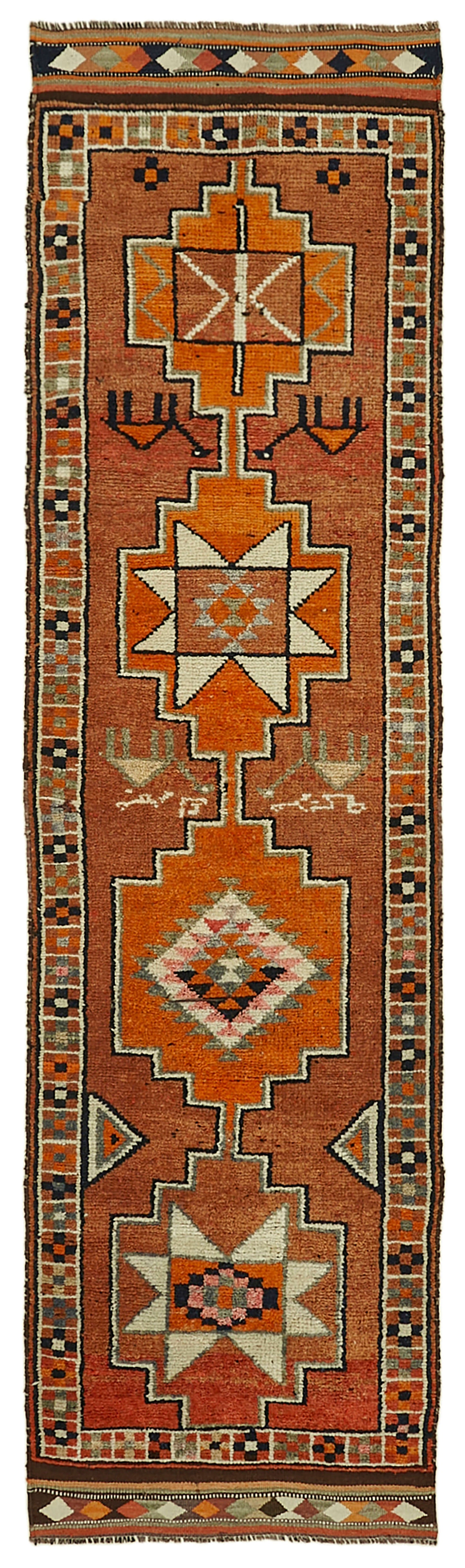 3x11 Orange Boho Runner Rugs - 41327