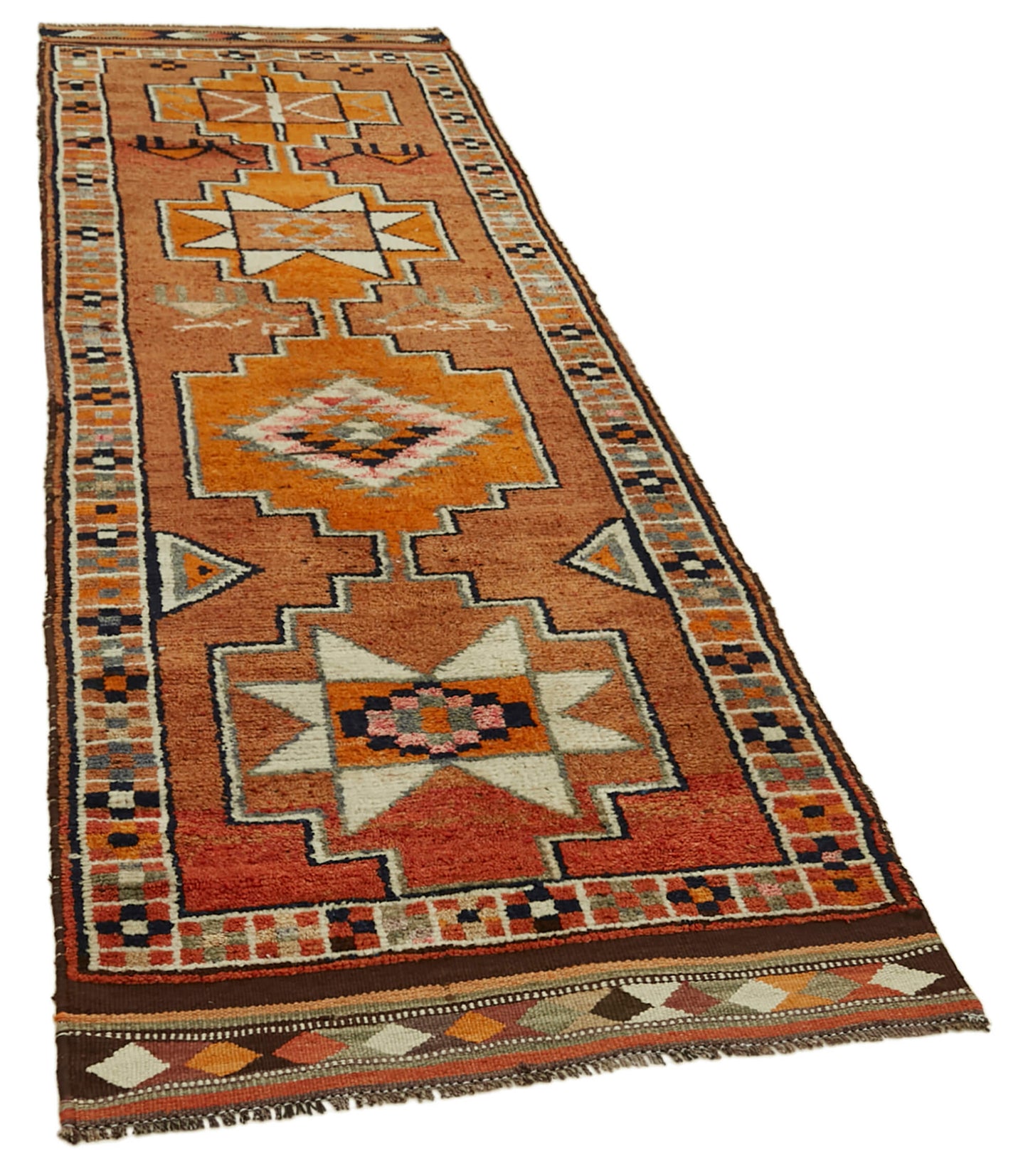 3x11 Orange Boho Runner Rugs - 41327