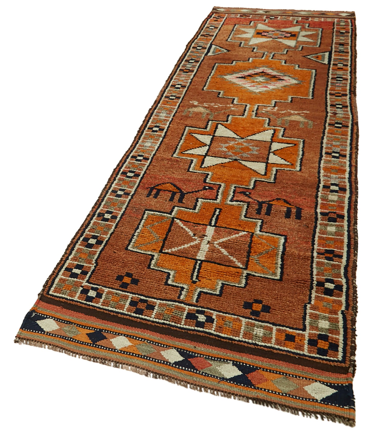 3x11 Orange Boho Runner Rugs - 41327