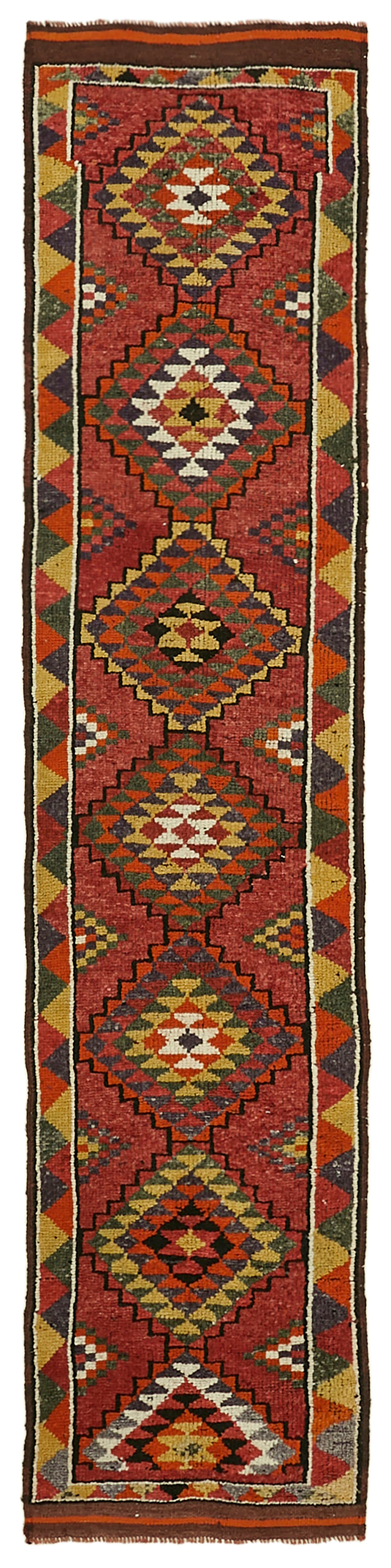 3x12 Red Boho Runner Rugs - 41329