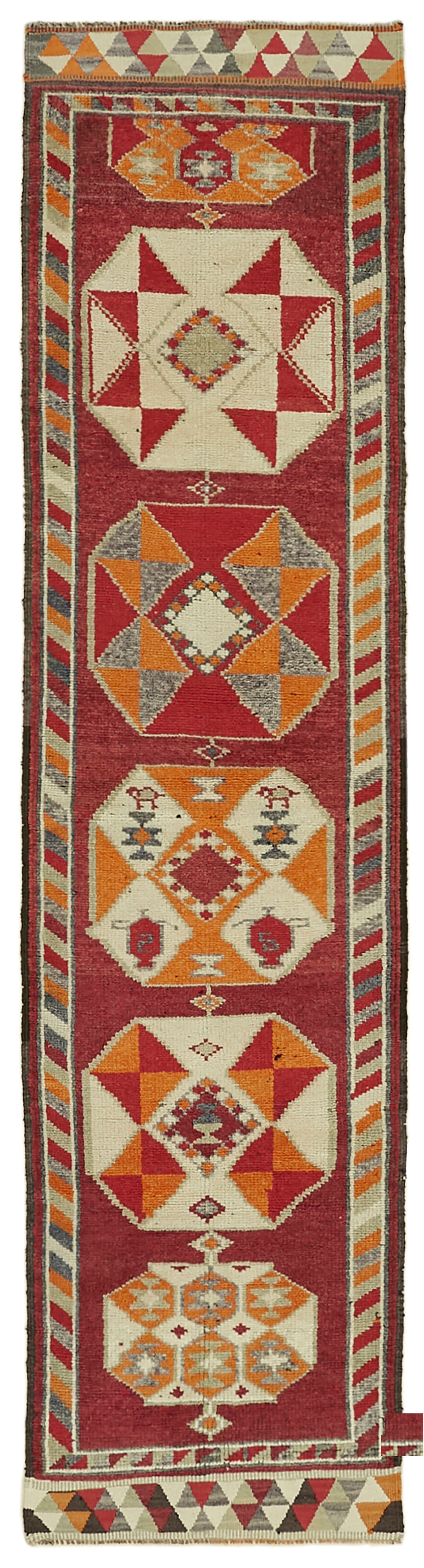 3x12 Red Boho Runner Rugs - 41359