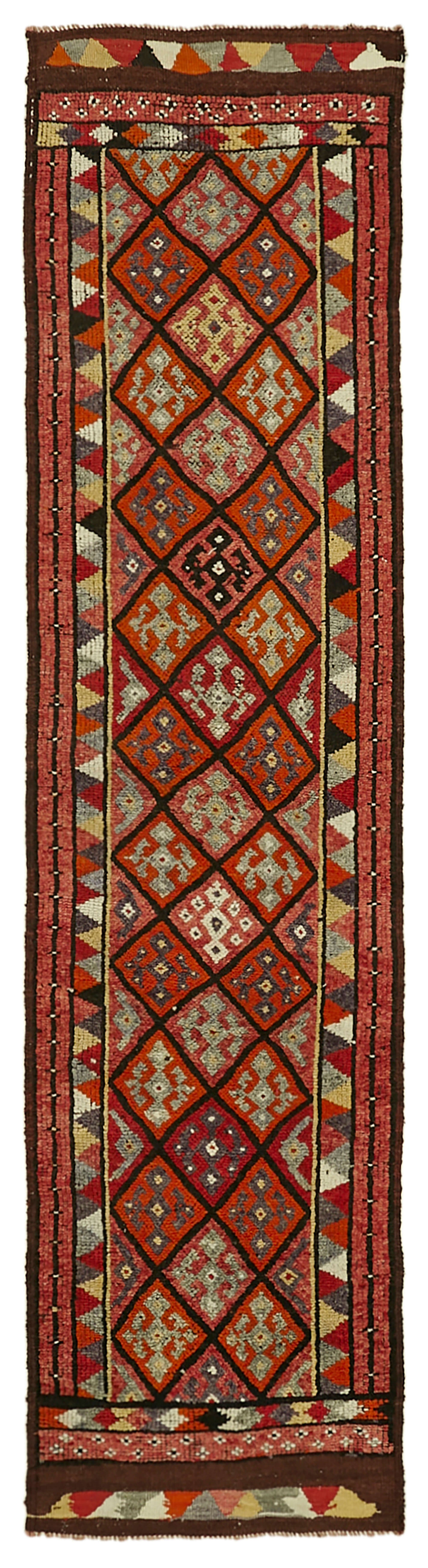 3x11 Red Boho Runner Rugs - 41364