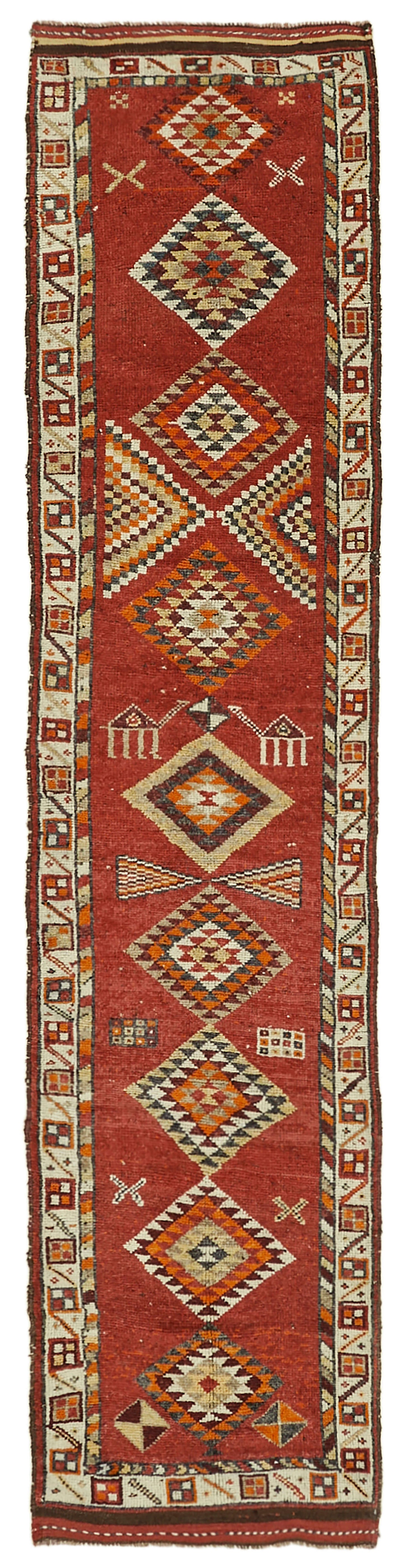 3x12 Red Boho Runner Rugs - 41379