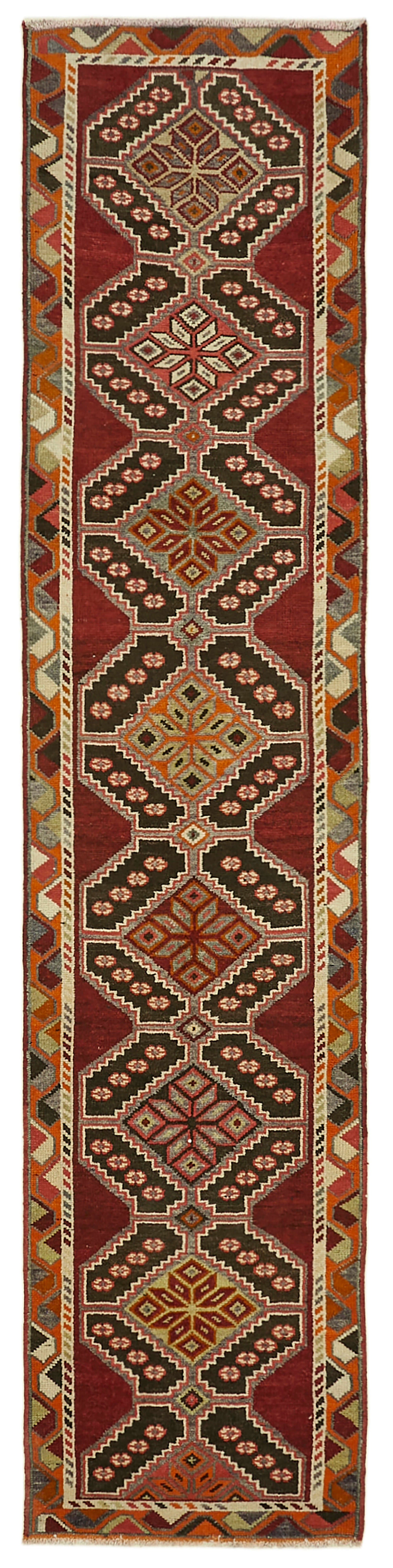 3x13 Red Boho Runner Rugs - 41387