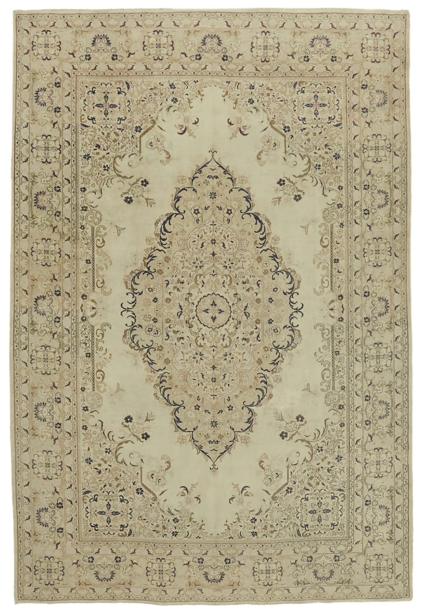 7x10 Beige Vintage Large Area Rug - 41845