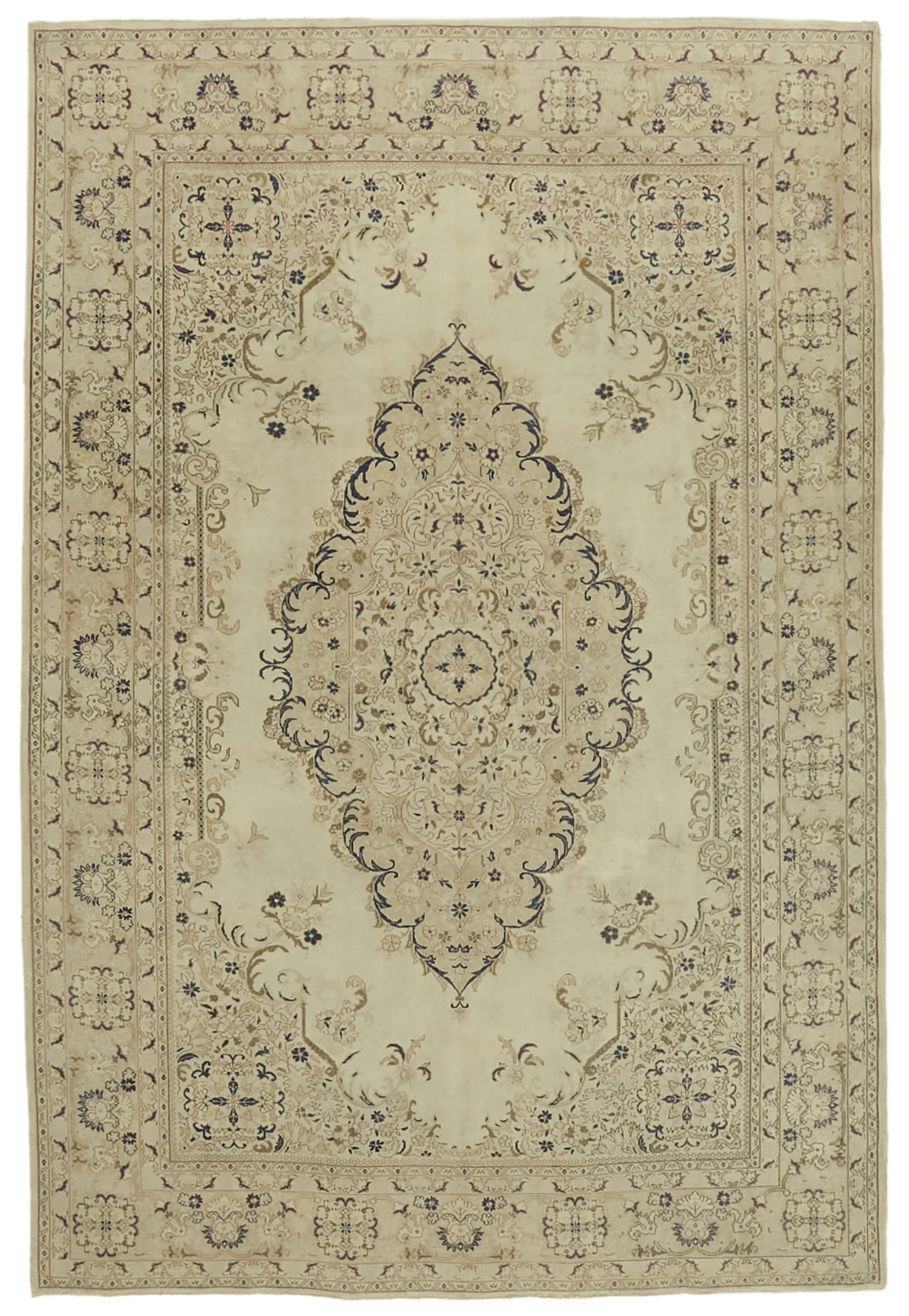 7x10 Beige Vintage Large Area Rug - 41845