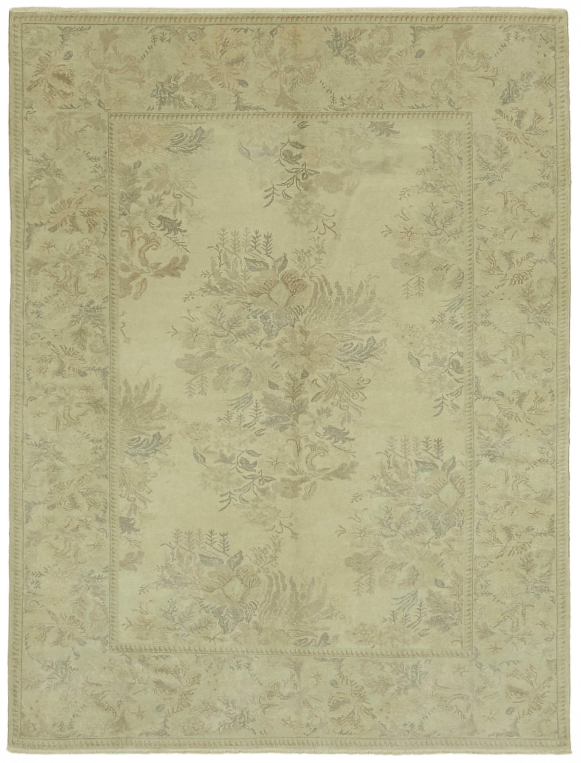 7x9 Beige Oushak Rug - 42186