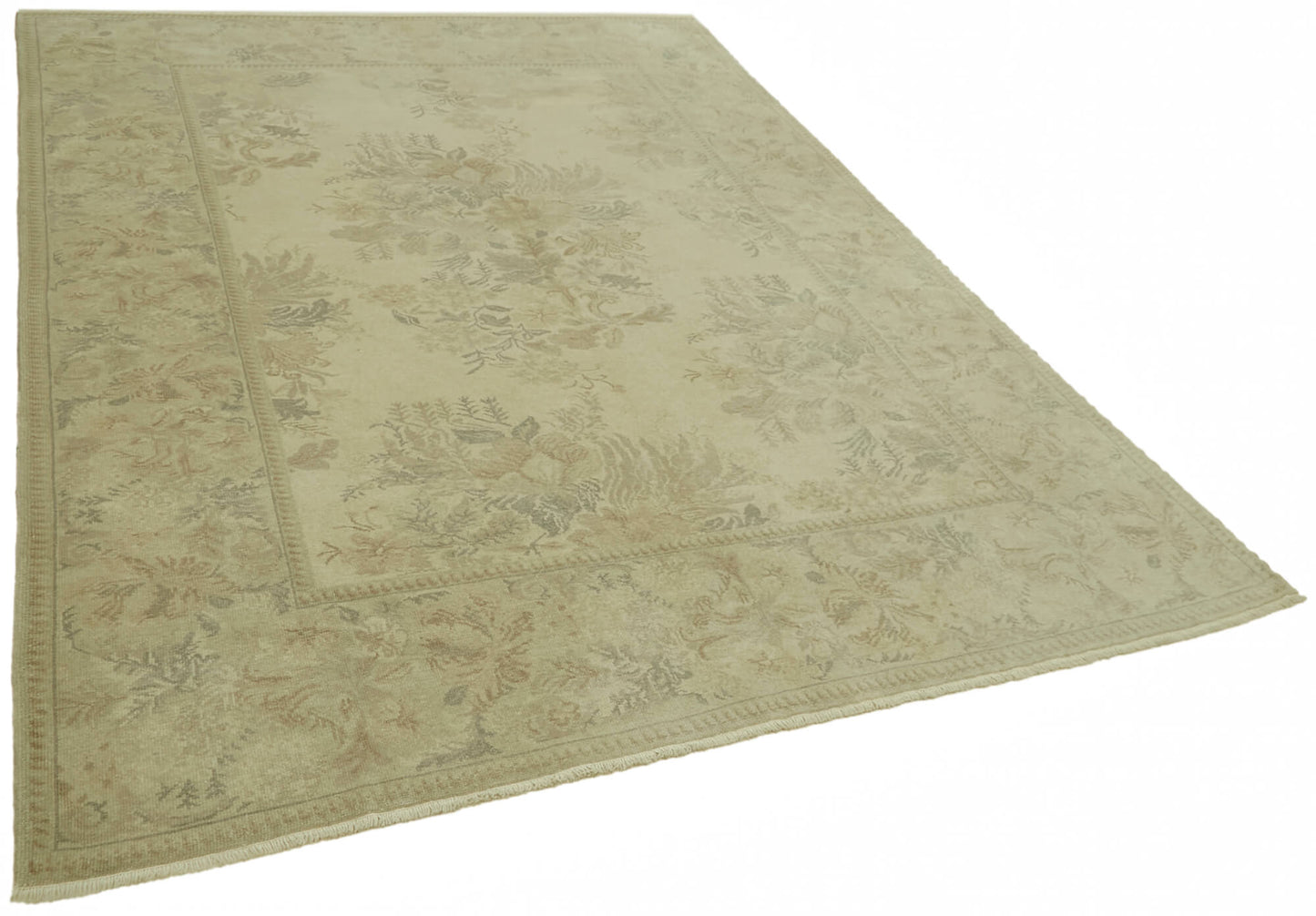 7x9 Beige Oushak Rug - 42186