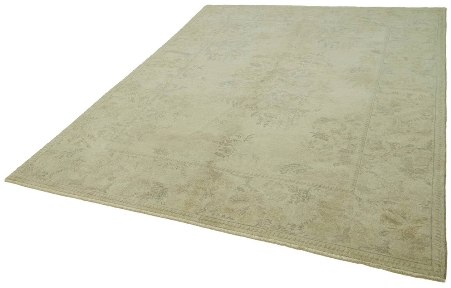 7x9 Beige Oushak Rug - 42186