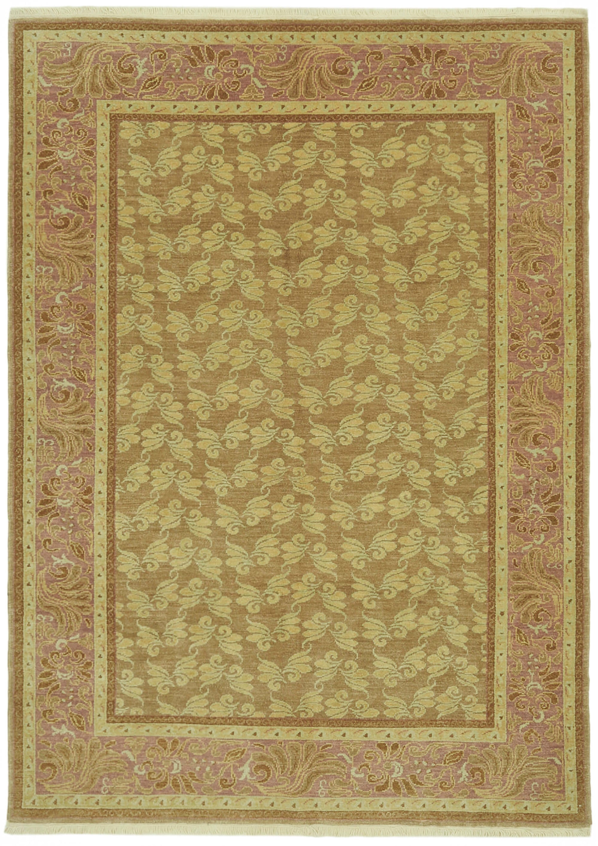 7x9 Beige Oushak Rug - 42190