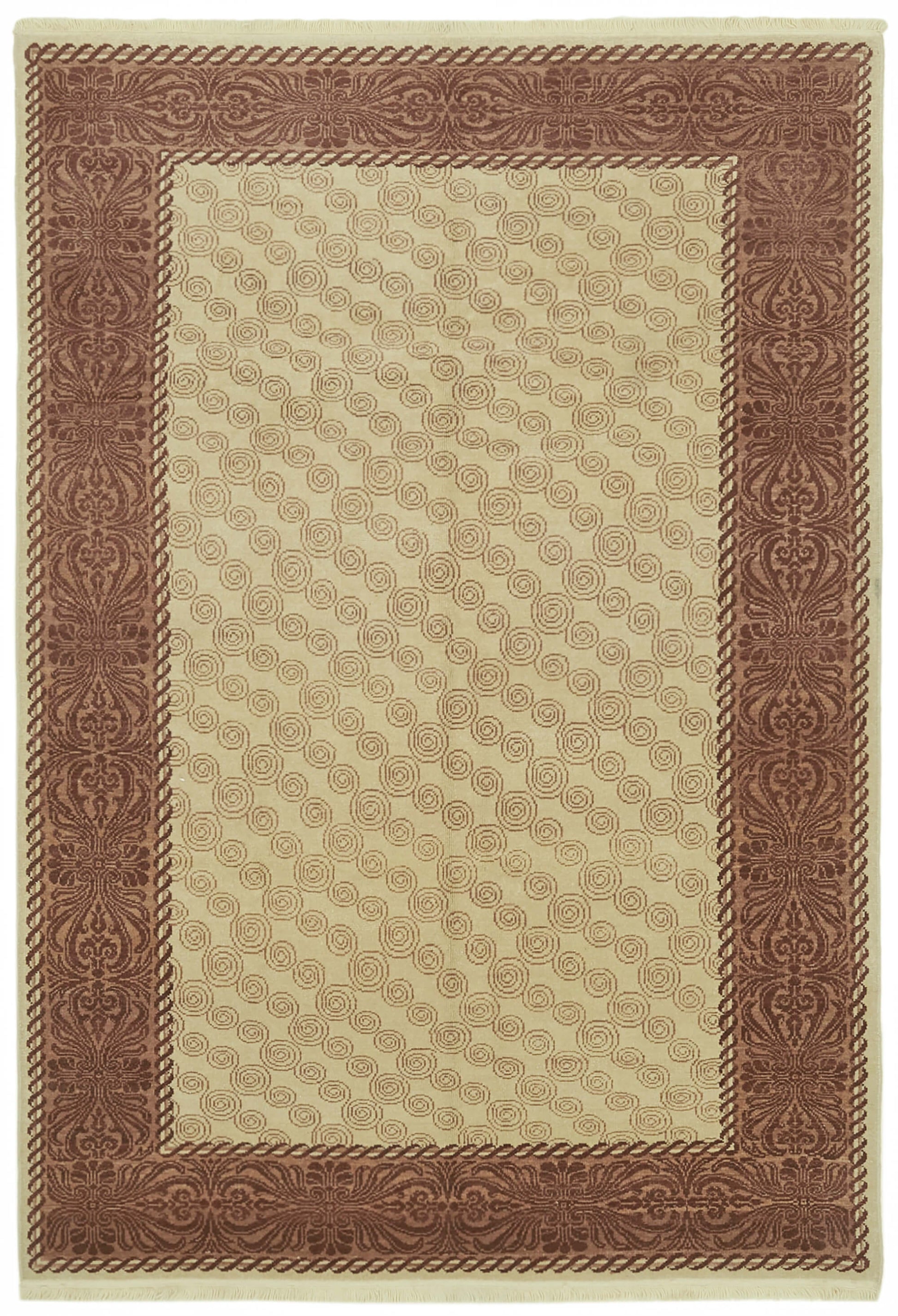 7x9 Beige Oushak Rug - 42194