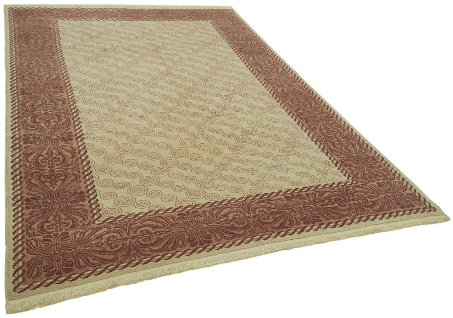 7x9 Beige Oushak Rug - 42194