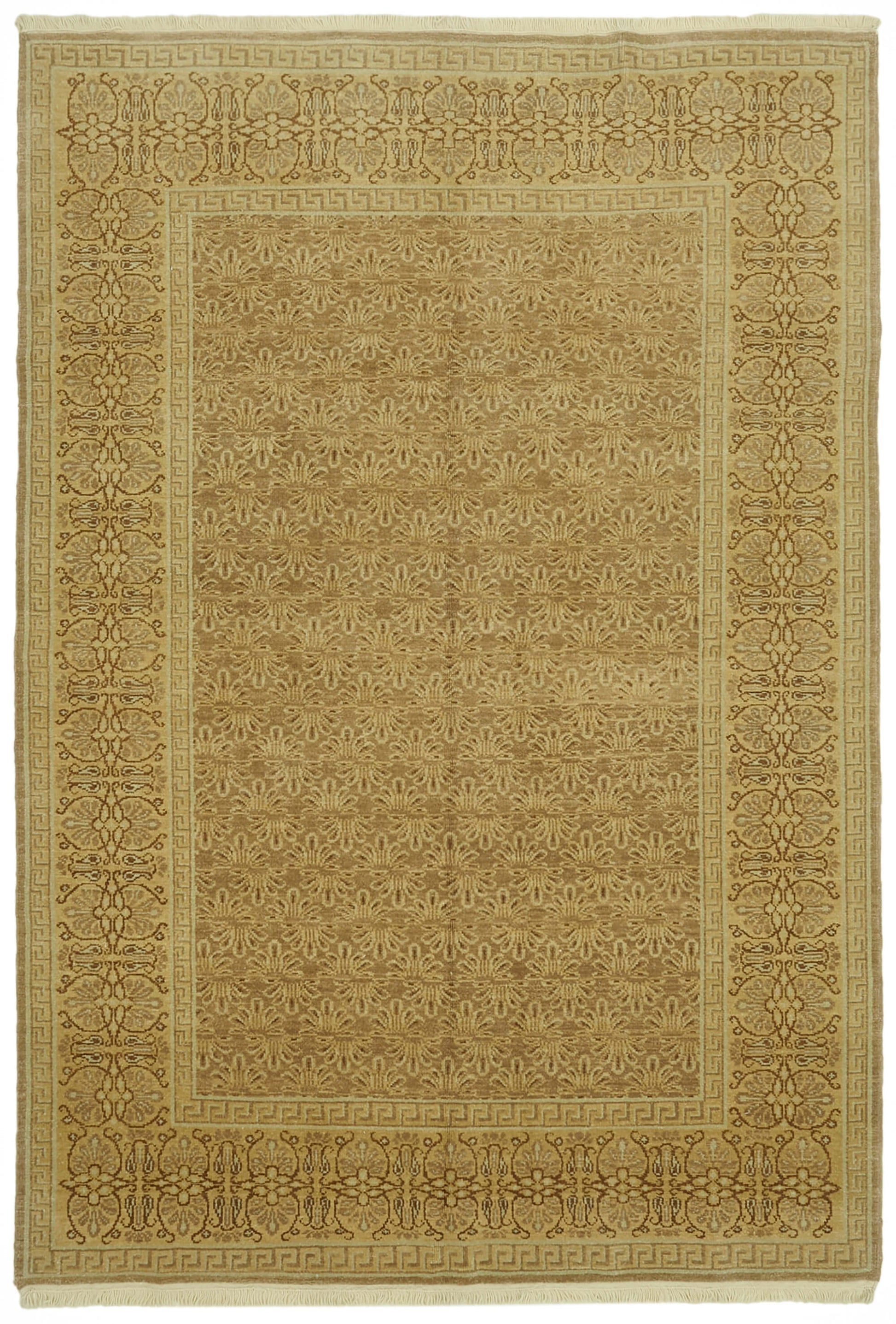 7x9 Beige Oushak Rug - 42196