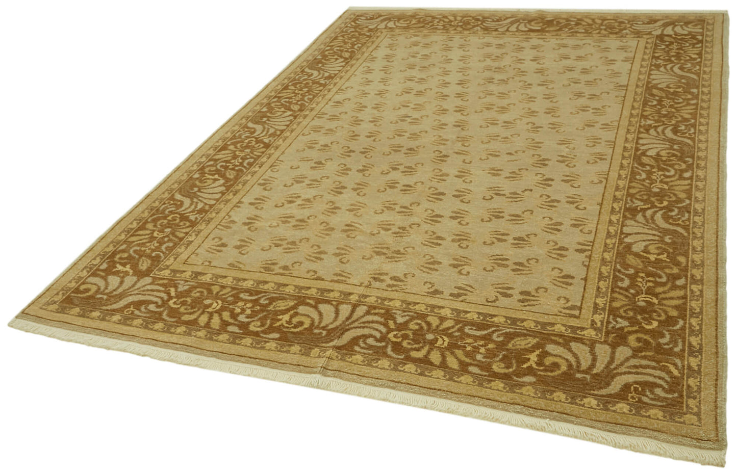 7x9 Beige Oushak Rug - 42203