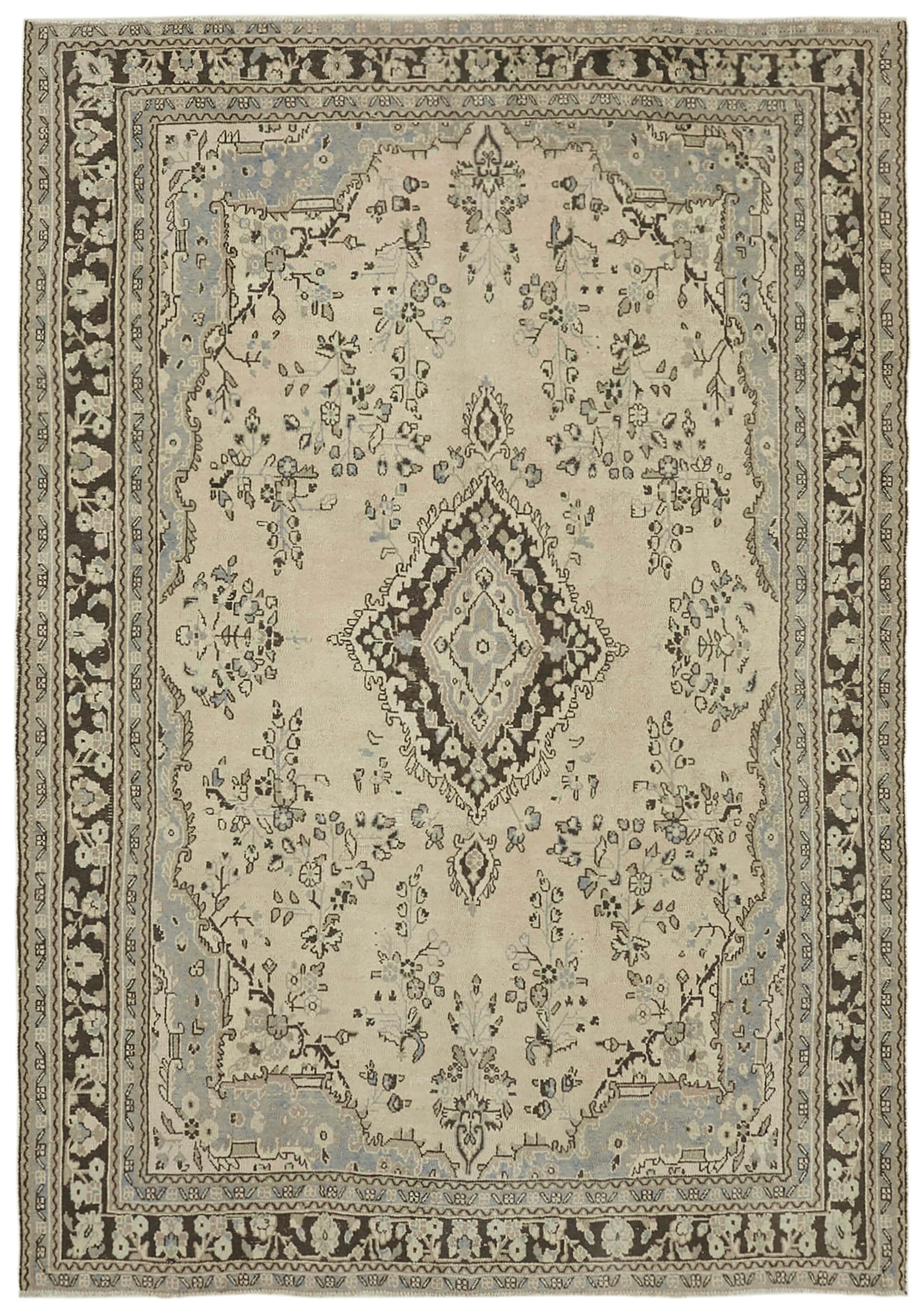 8x11 Beige Vintage Large Area Rug - 43140