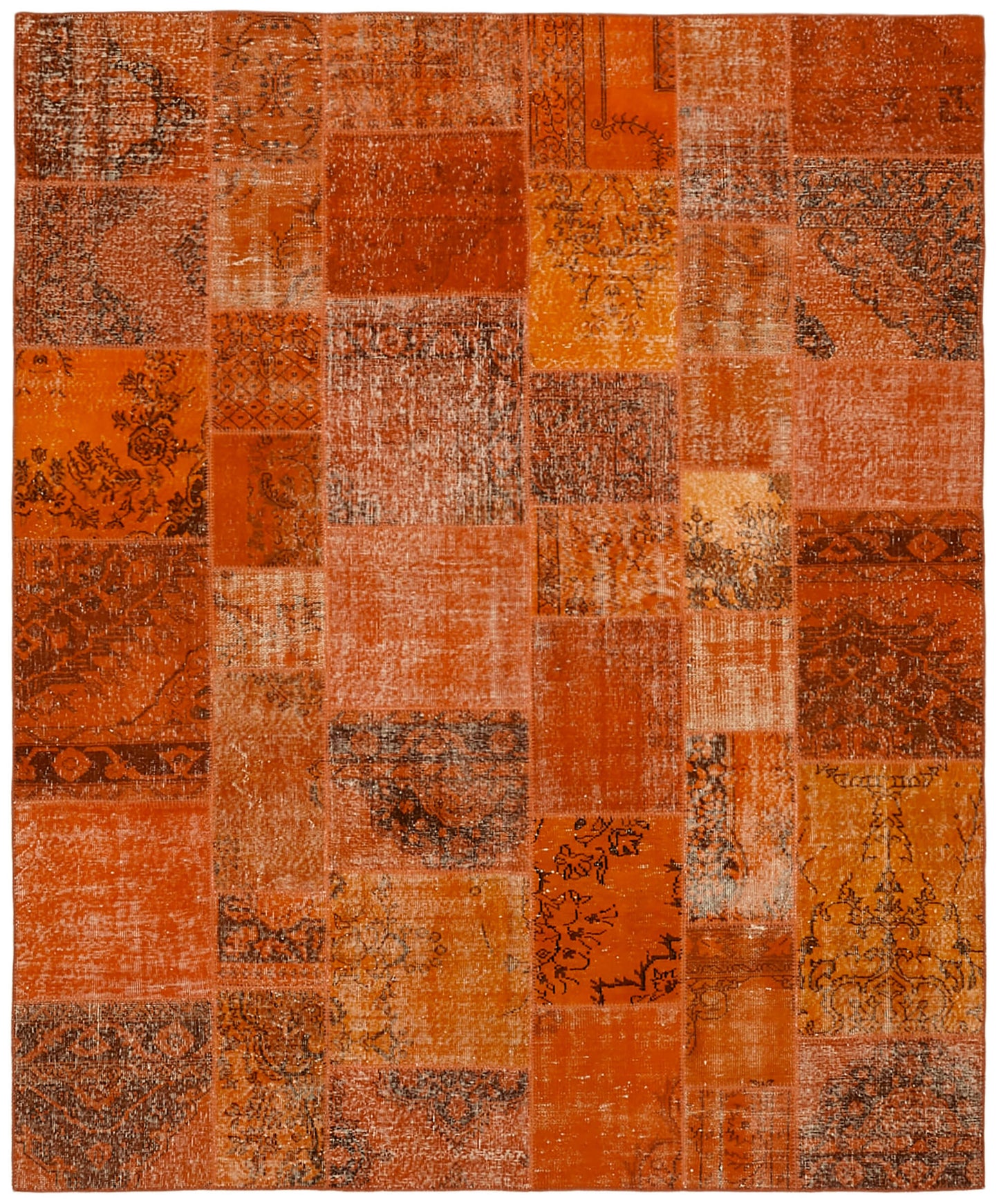 8x10 Orange Patchwork Rug - 43177