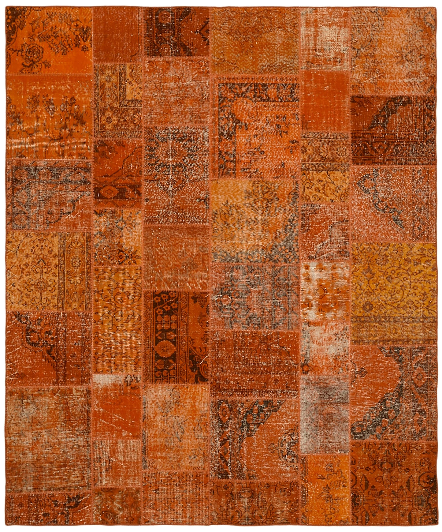 8x10 Orange Patchwork Rug - 43178