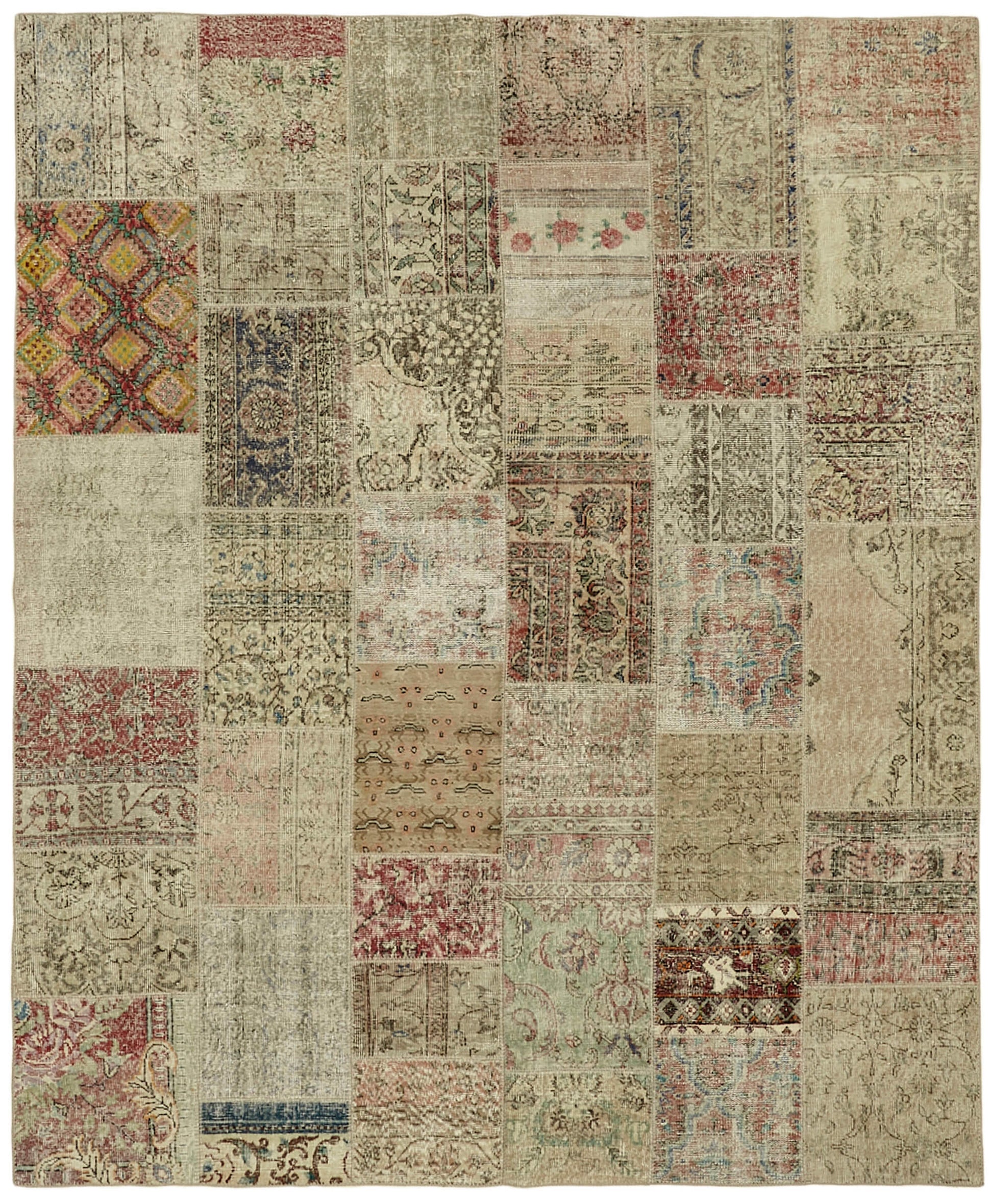 8x10 Beige Patchwork Rug - 43186